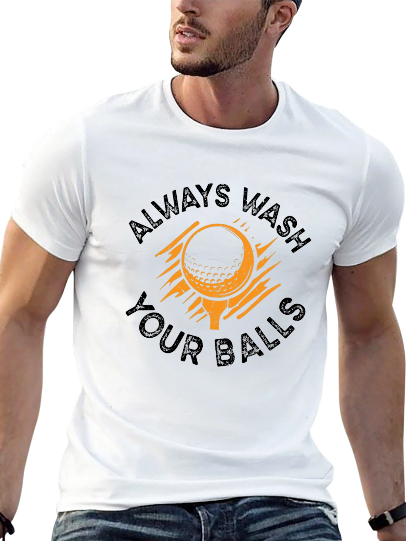 Black Always Wash Your Balls Golf T-Shirt view 13