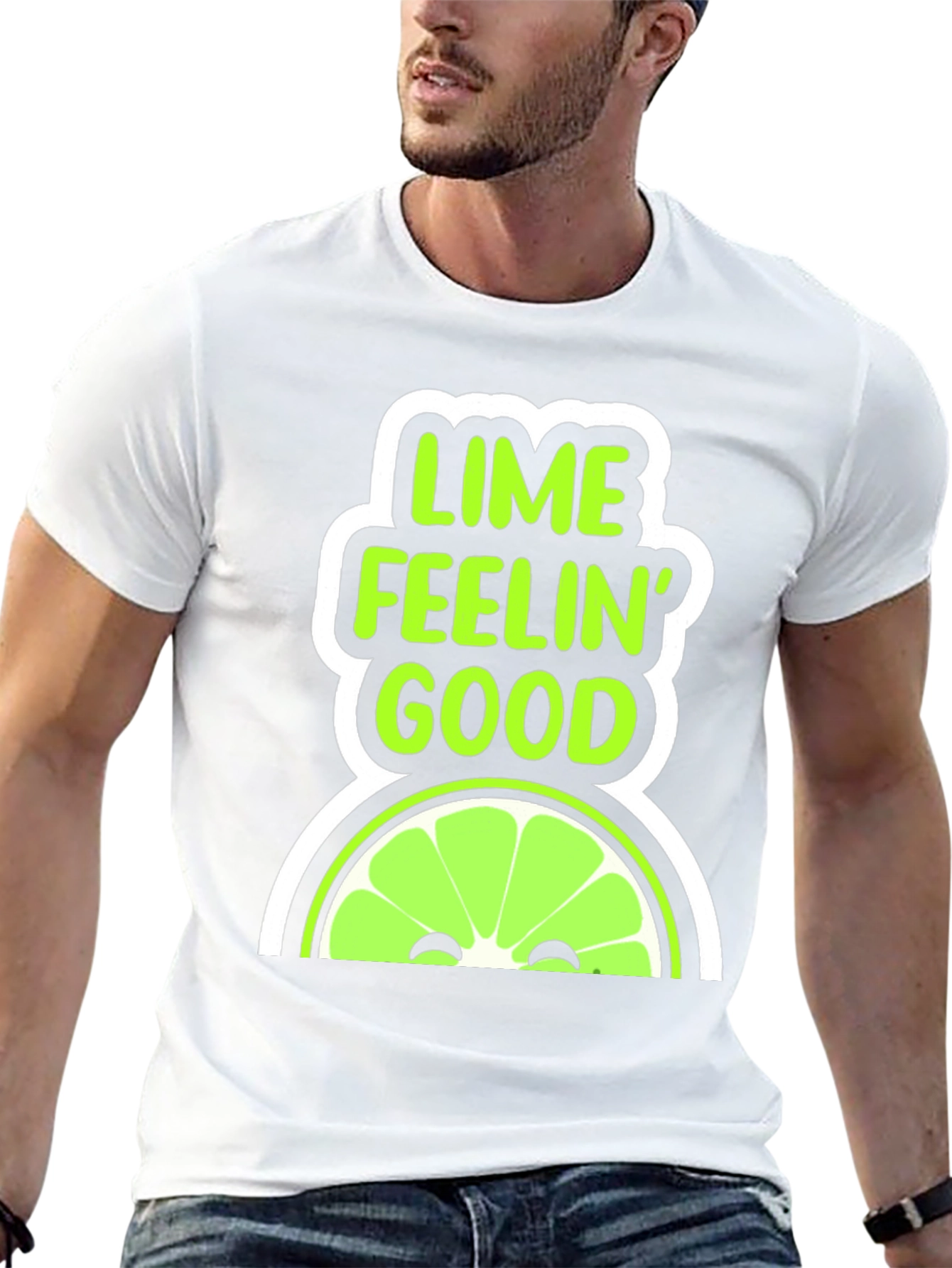 Black Lime Feelin' Good Graphic T-Shirt view 13