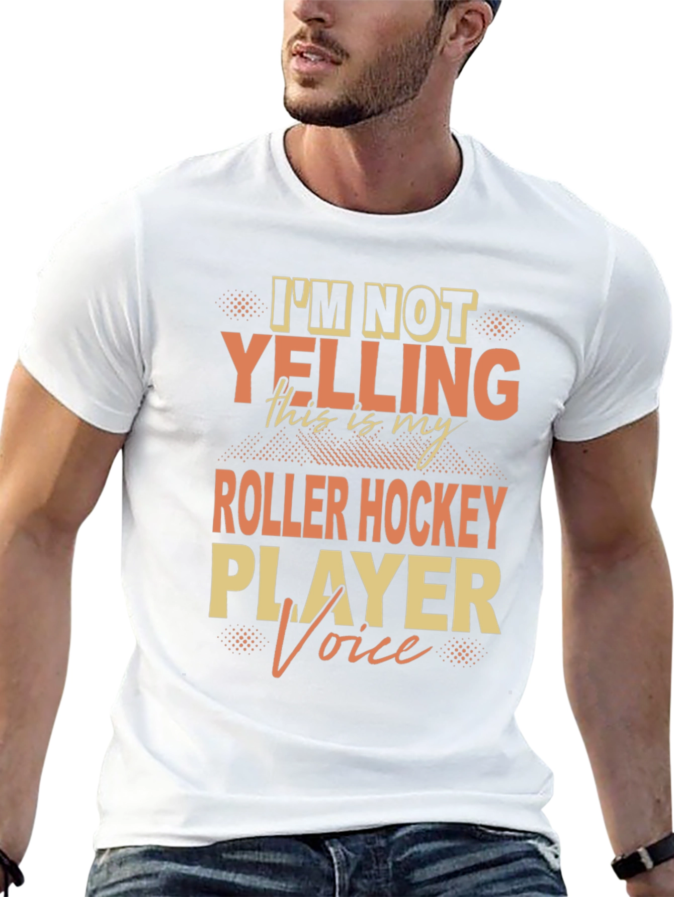 Black Roller Hockey Player Voice T-Shirt view 13