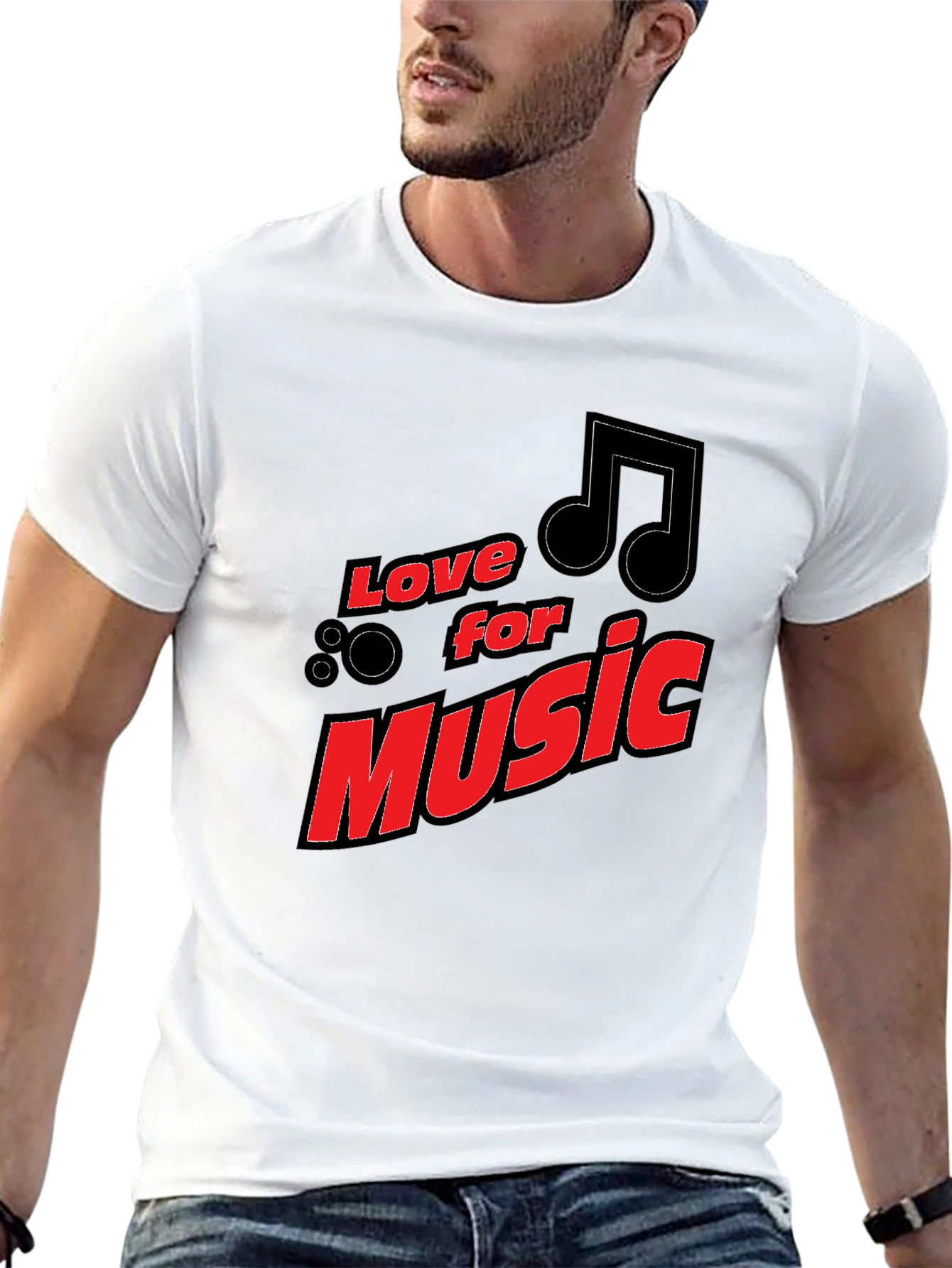 Black Love for Music Black Graphic Tee view 13