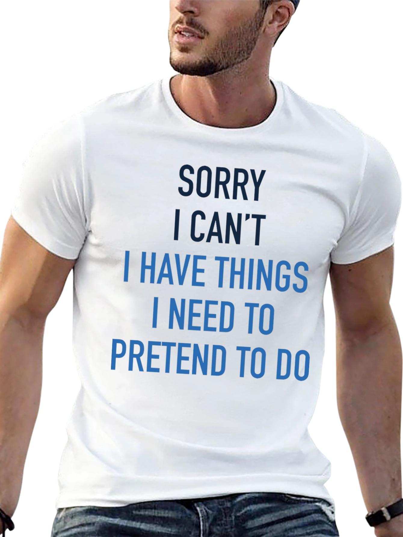 Black Funny Sorry I Can't T-Shirt view 13