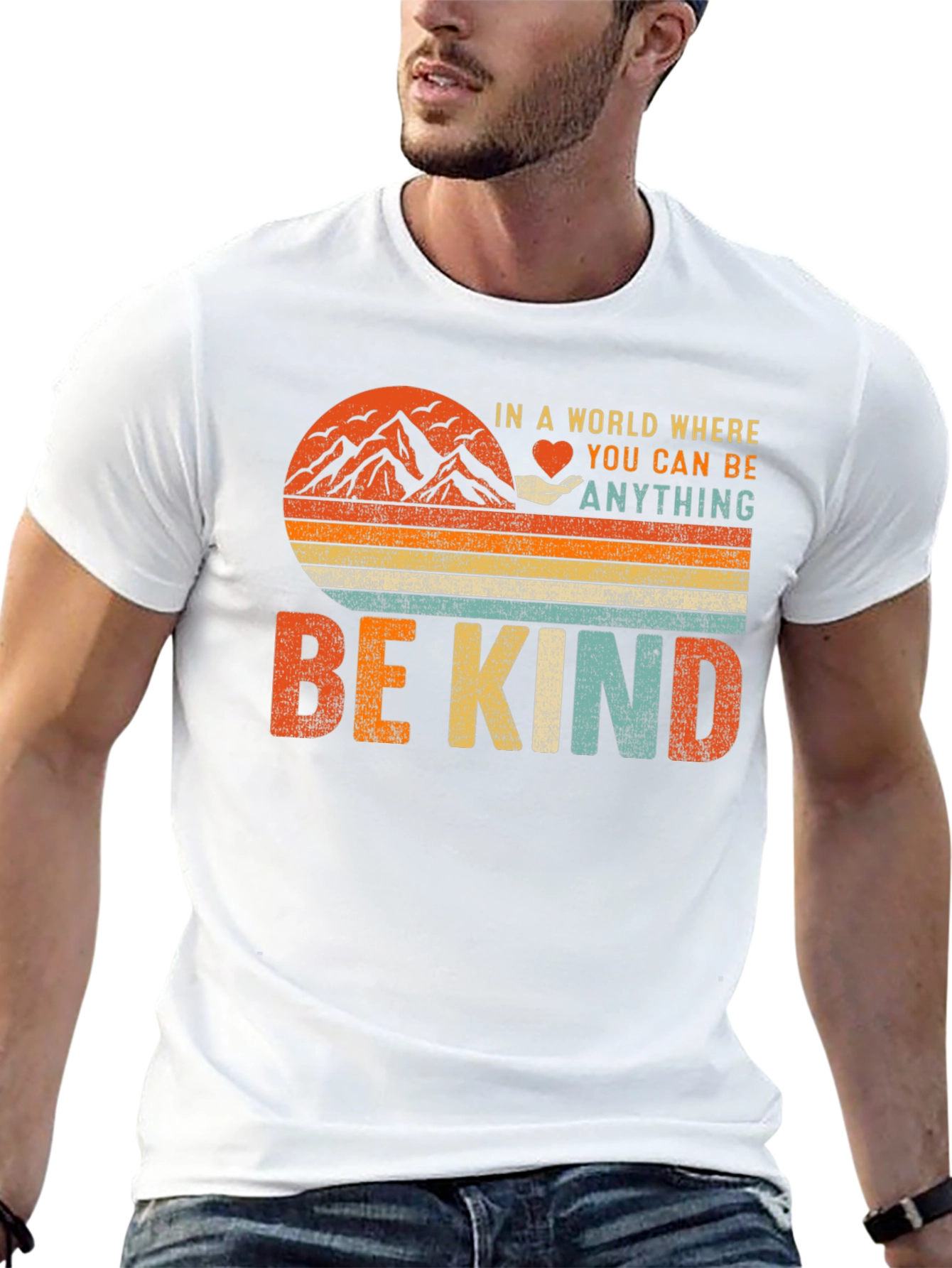 Black Be Kind Graphic T-Shirt - Inspiring Vintage Design view 13