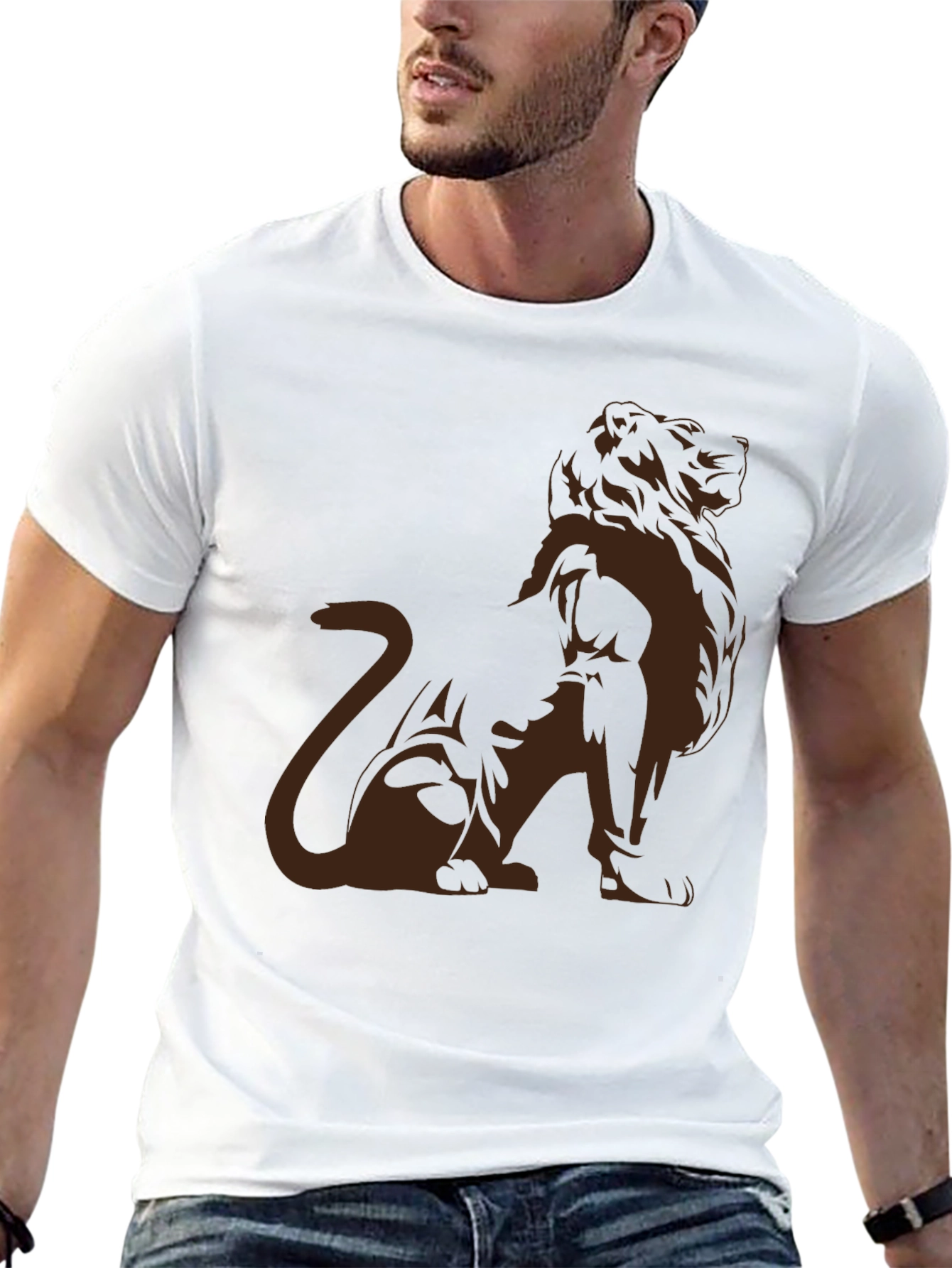 Black Lion Graphic Tee - Modern Black T-Shirt view 13