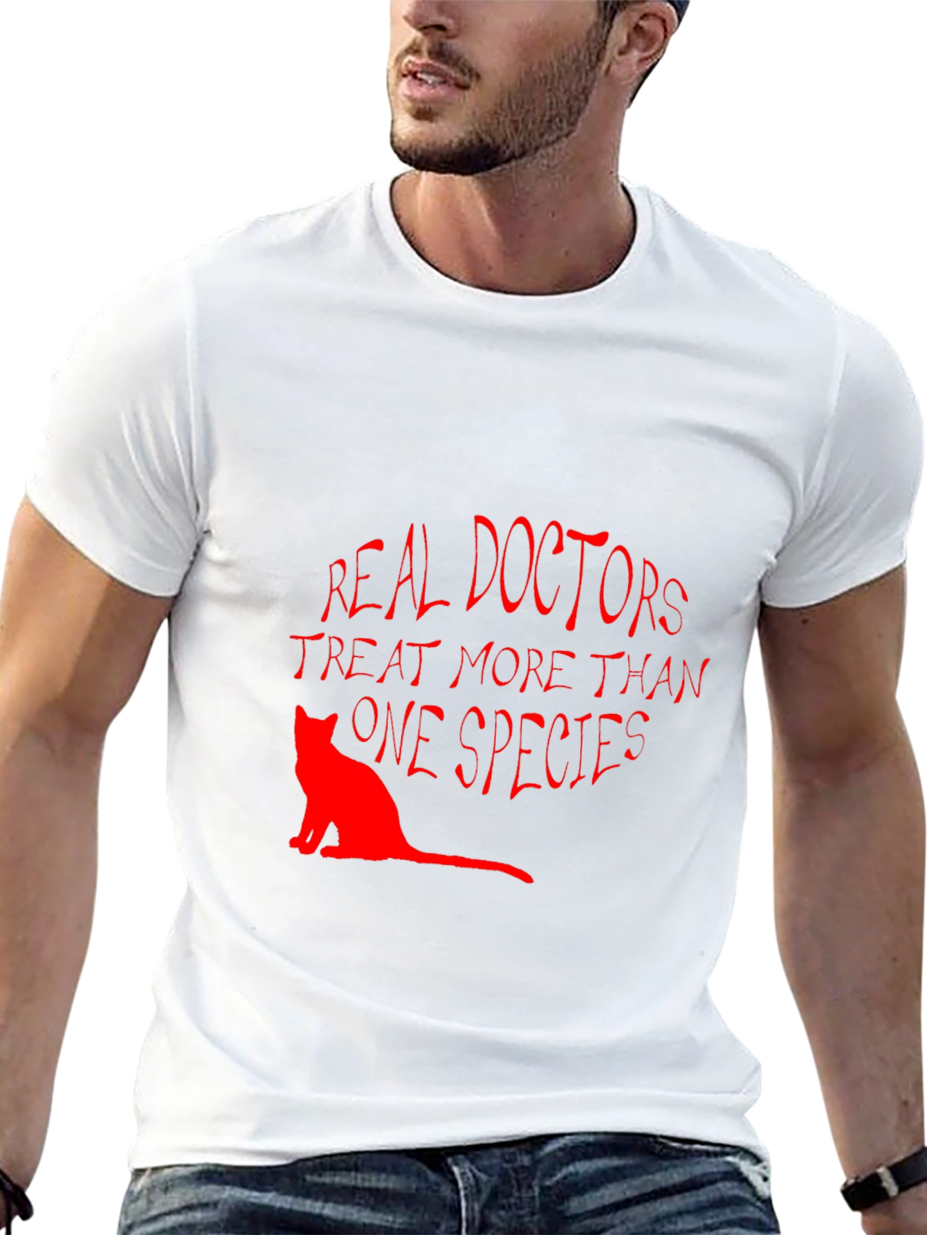 Black Vet T-Shirt: Real Doctors Treat More Than One Species view 13