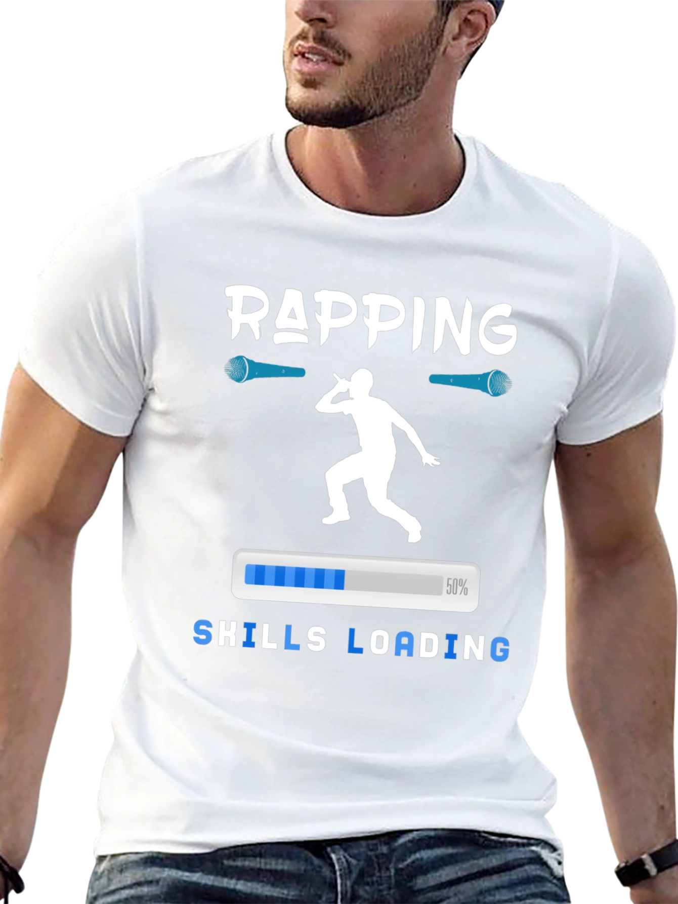 Black Rapping Skills Loading Graphic T-Shirt view 13