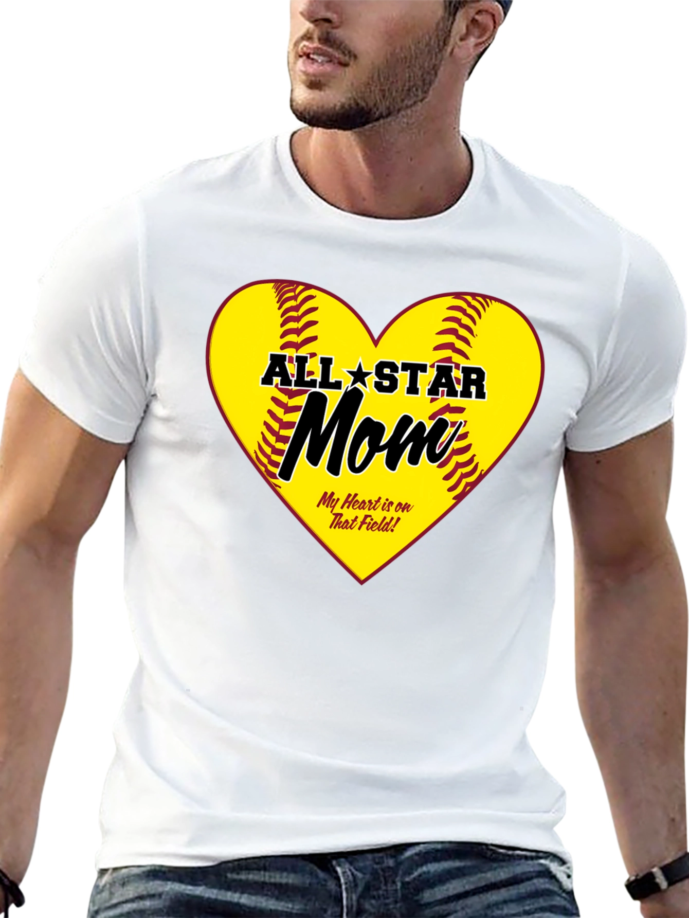 All-Star Mom Heart Design T-Shirt - 13