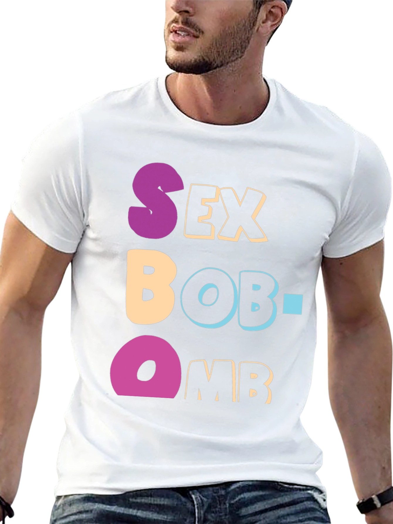 Black Sex Bob-Omb T-Shirt Funny Graphic Tee view 13