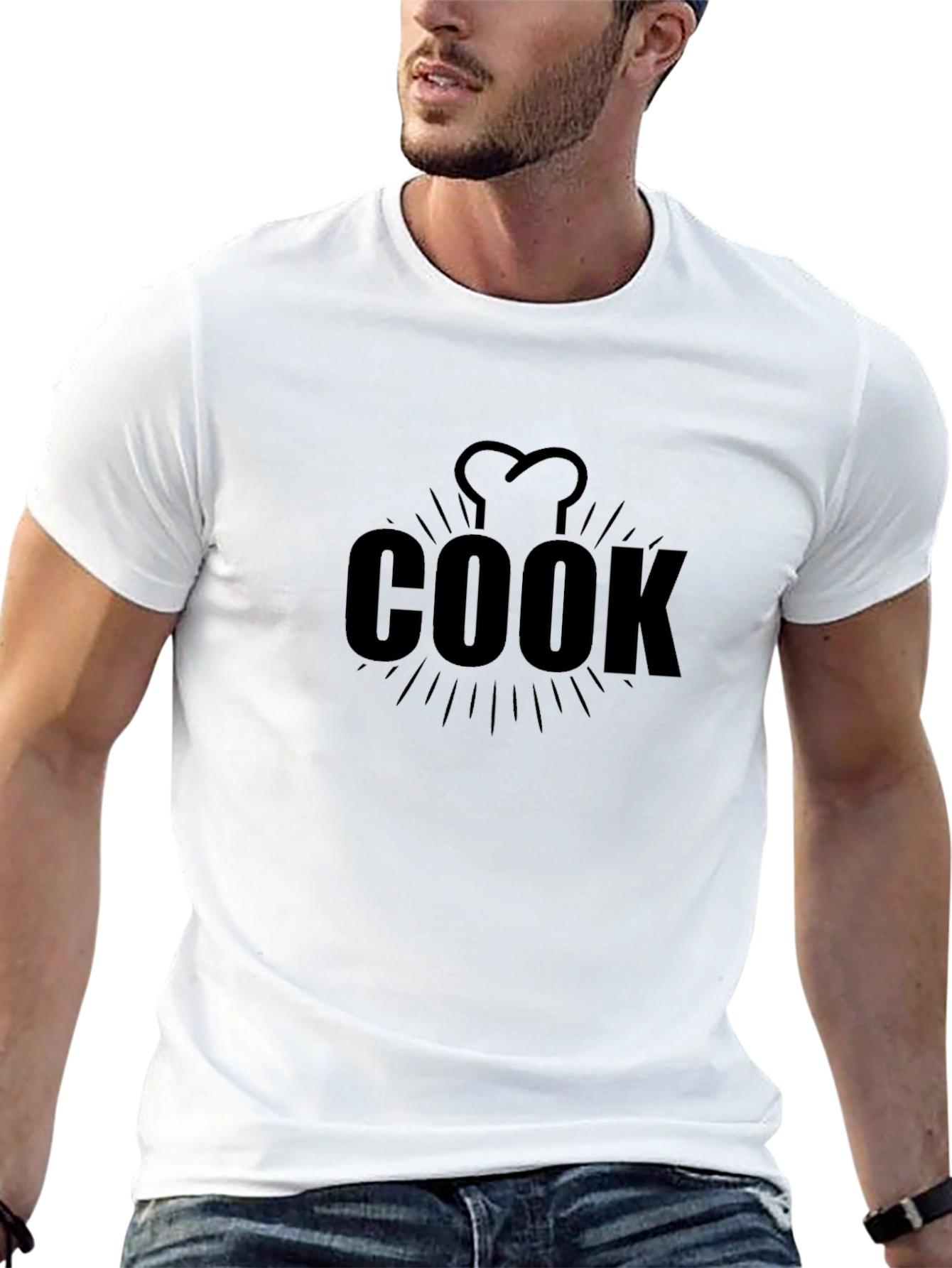 Black Chef Cook T-Shirt - Black, Culinary Design view 13