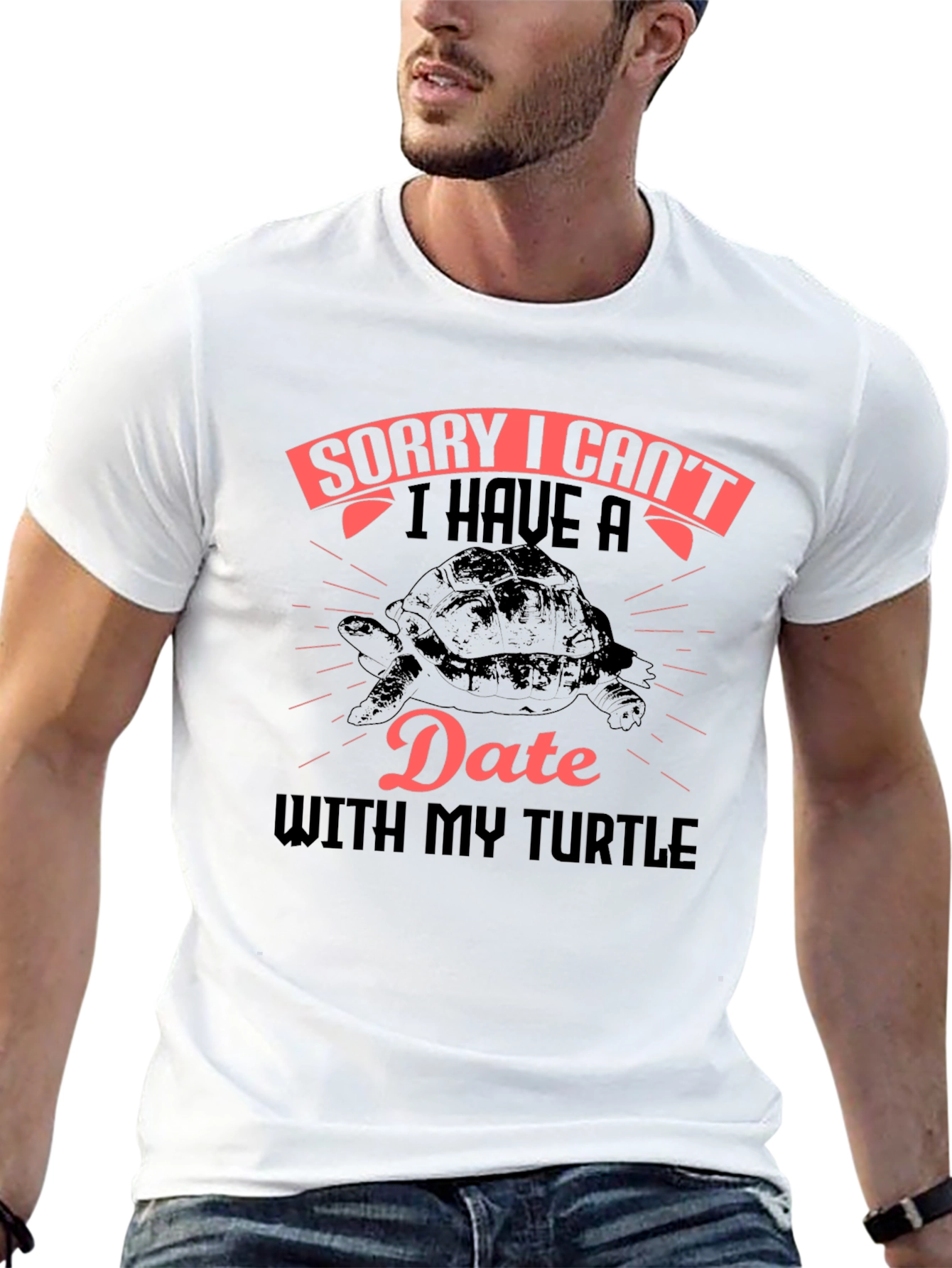 Black Funny Turtle Date T-Shirt view 13