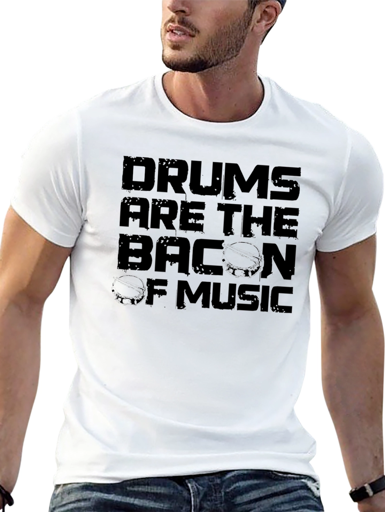 Black Drums are the Bacon of Music Graphic Tee view 13