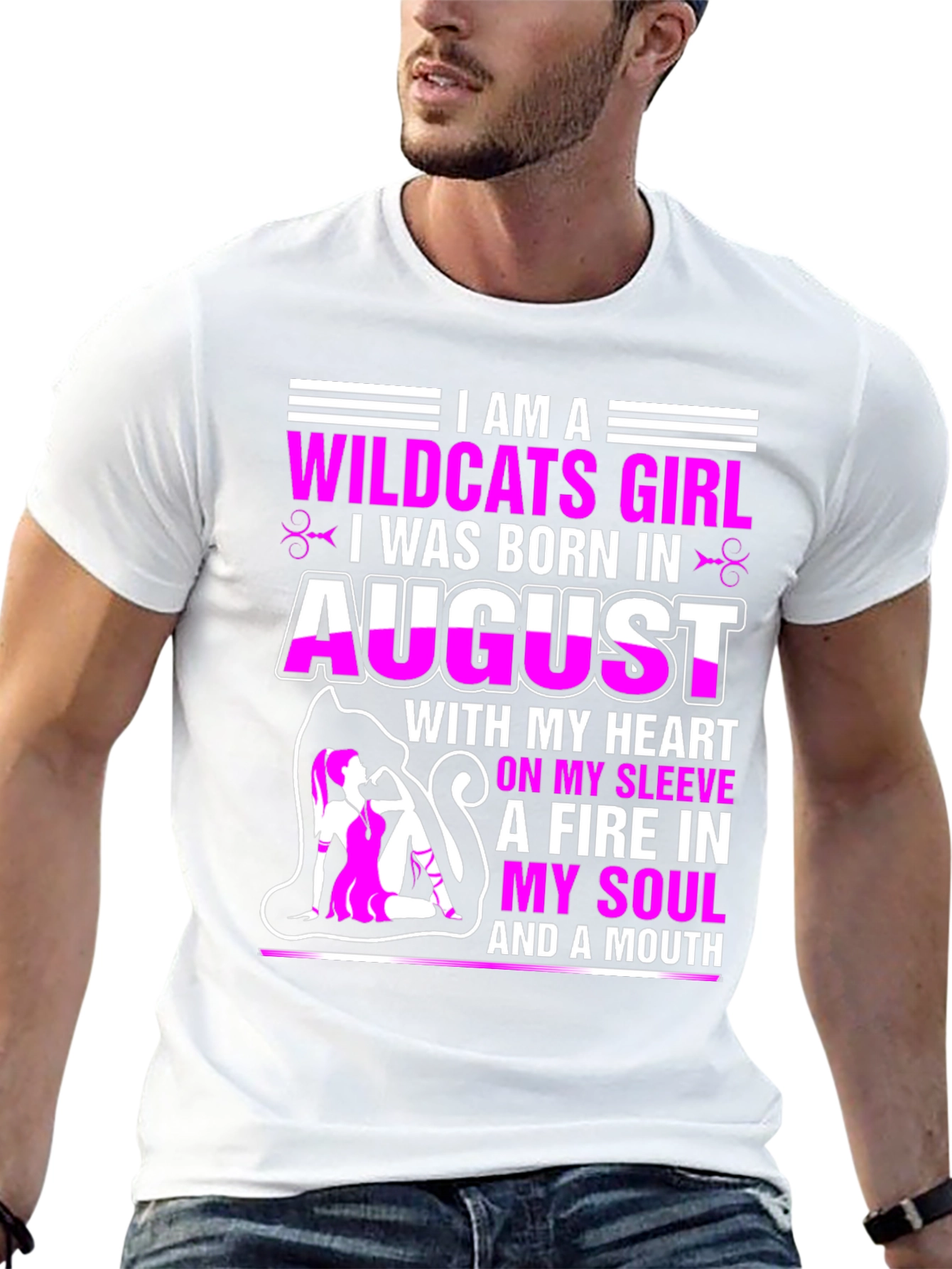 Wildcats Girl August Birthday T-Shirt - 13