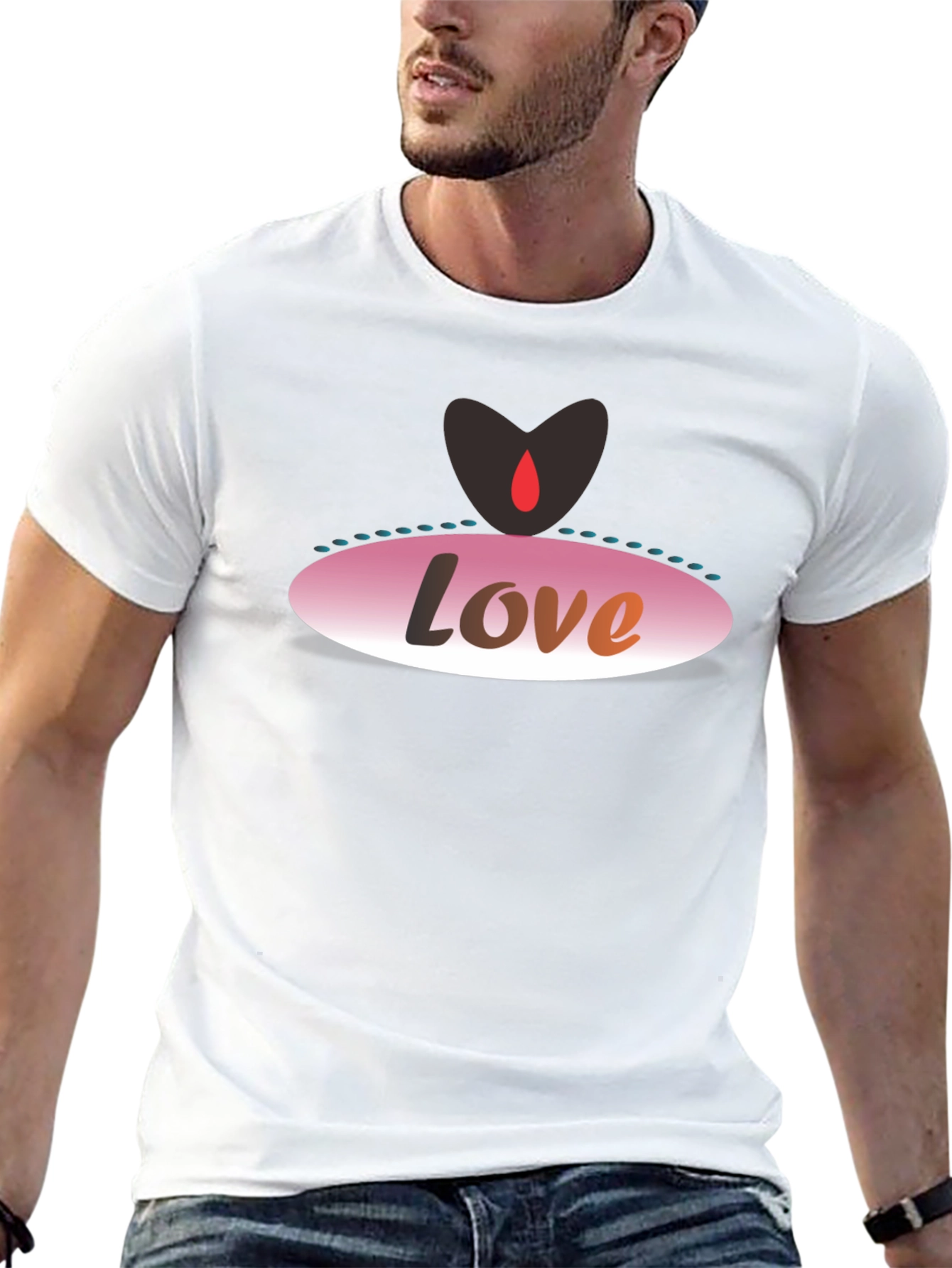 Black Love Graphic Black T-Shirt view 13