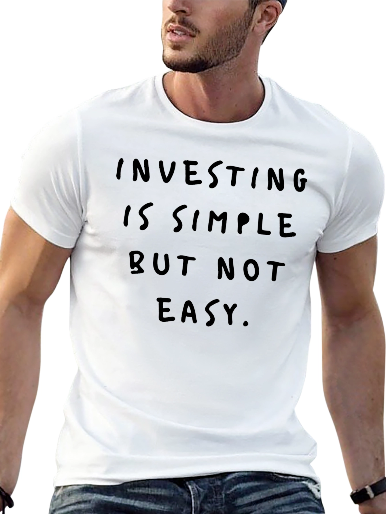 Black Investing is Simple Crew Neck T-Shirt view 13