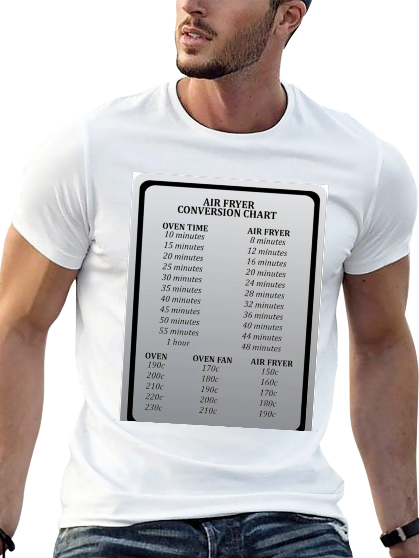 Air Fryer Conversion Chart Graphic T-Shirt - 13