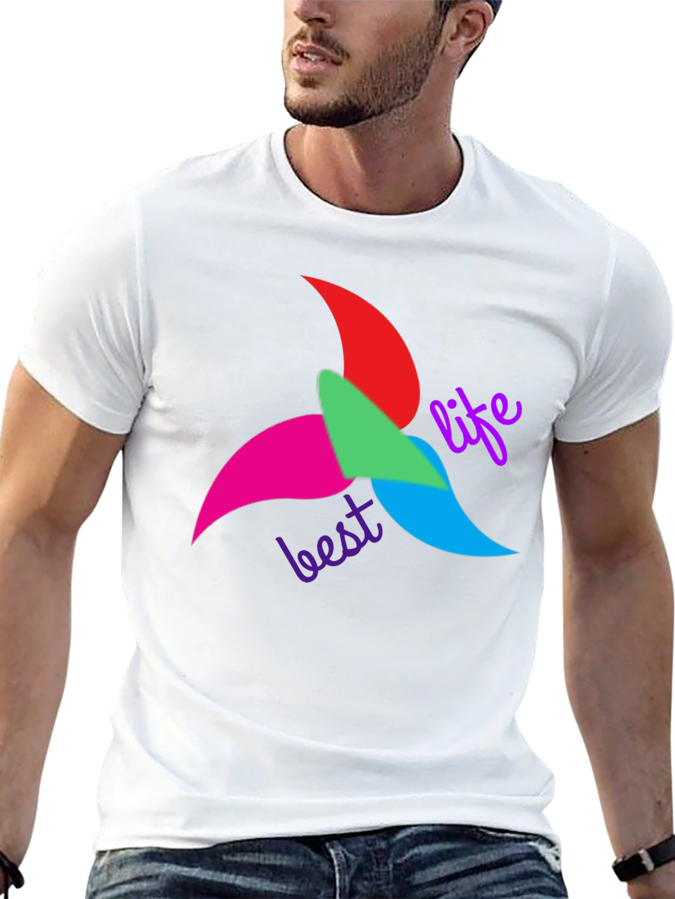 Black Best Life T-Shirt - Colorful Graphic Tee view 13