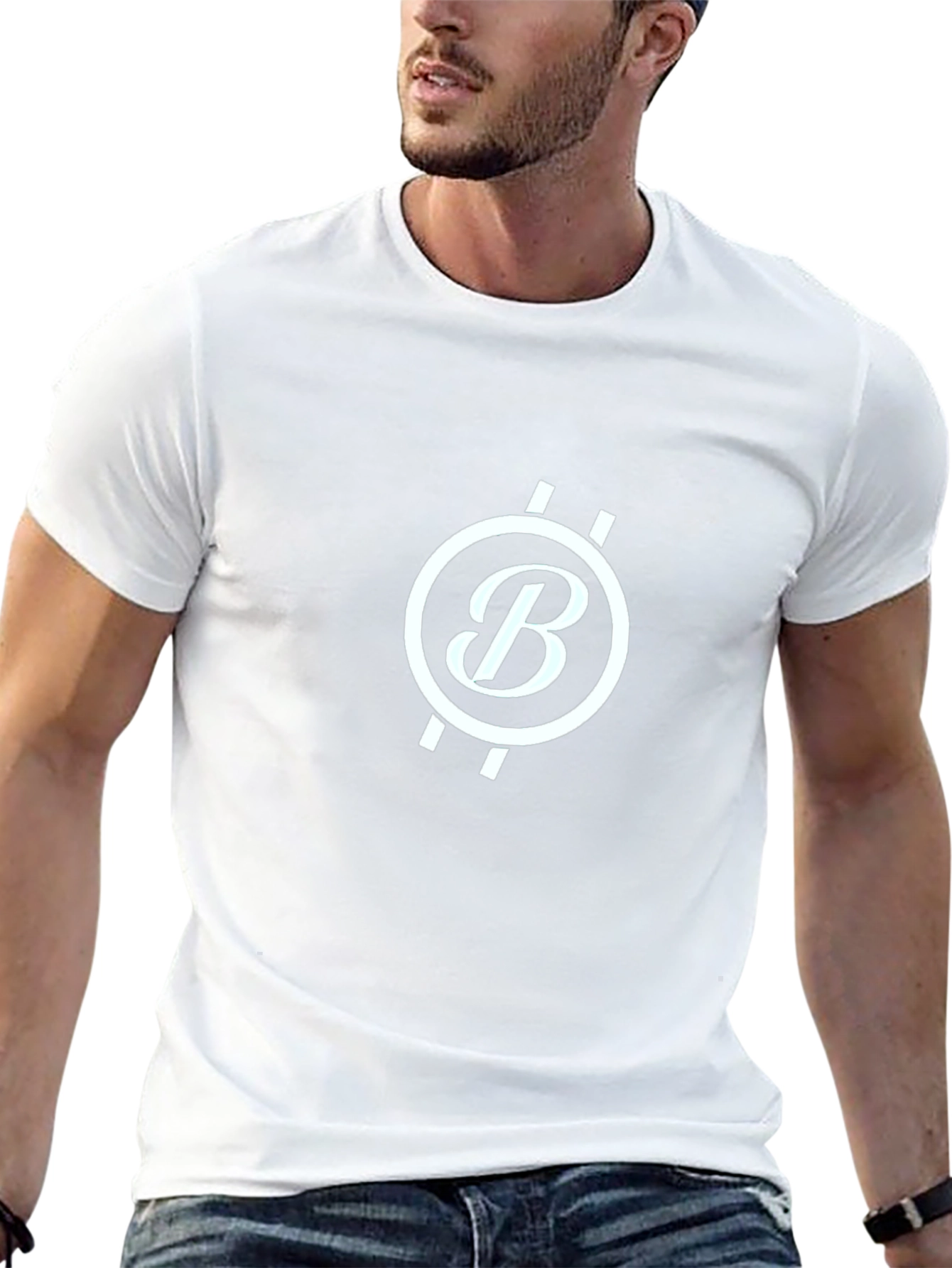 Black Black T-Shirt with White "B" Logo view 13