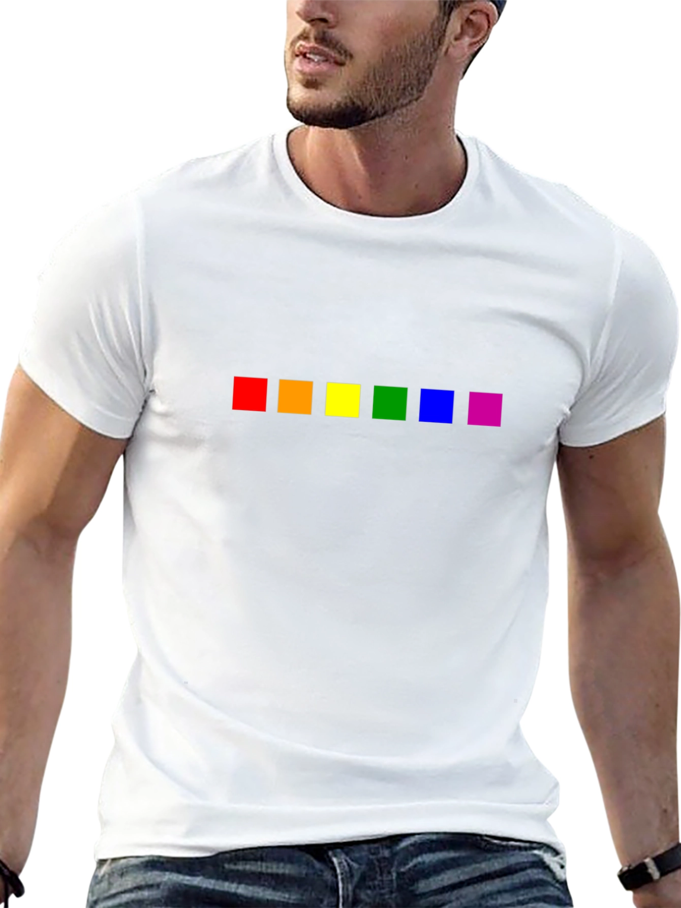 Black Pride Rainbow Squares Black T-Shirt view 13