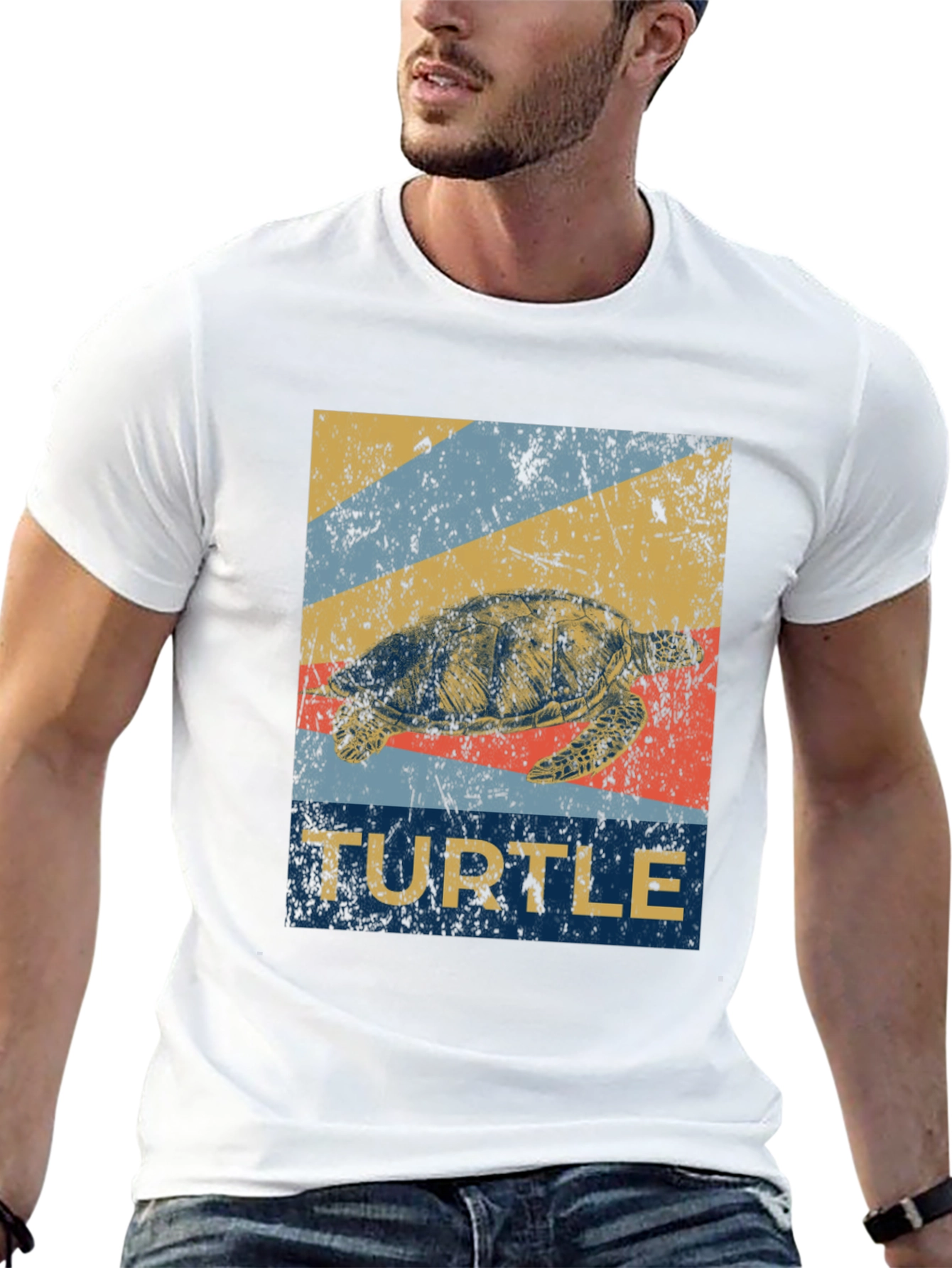 Black Vintage Turtle T-Shirt - Retro Sea Life Graphic Tee view 13