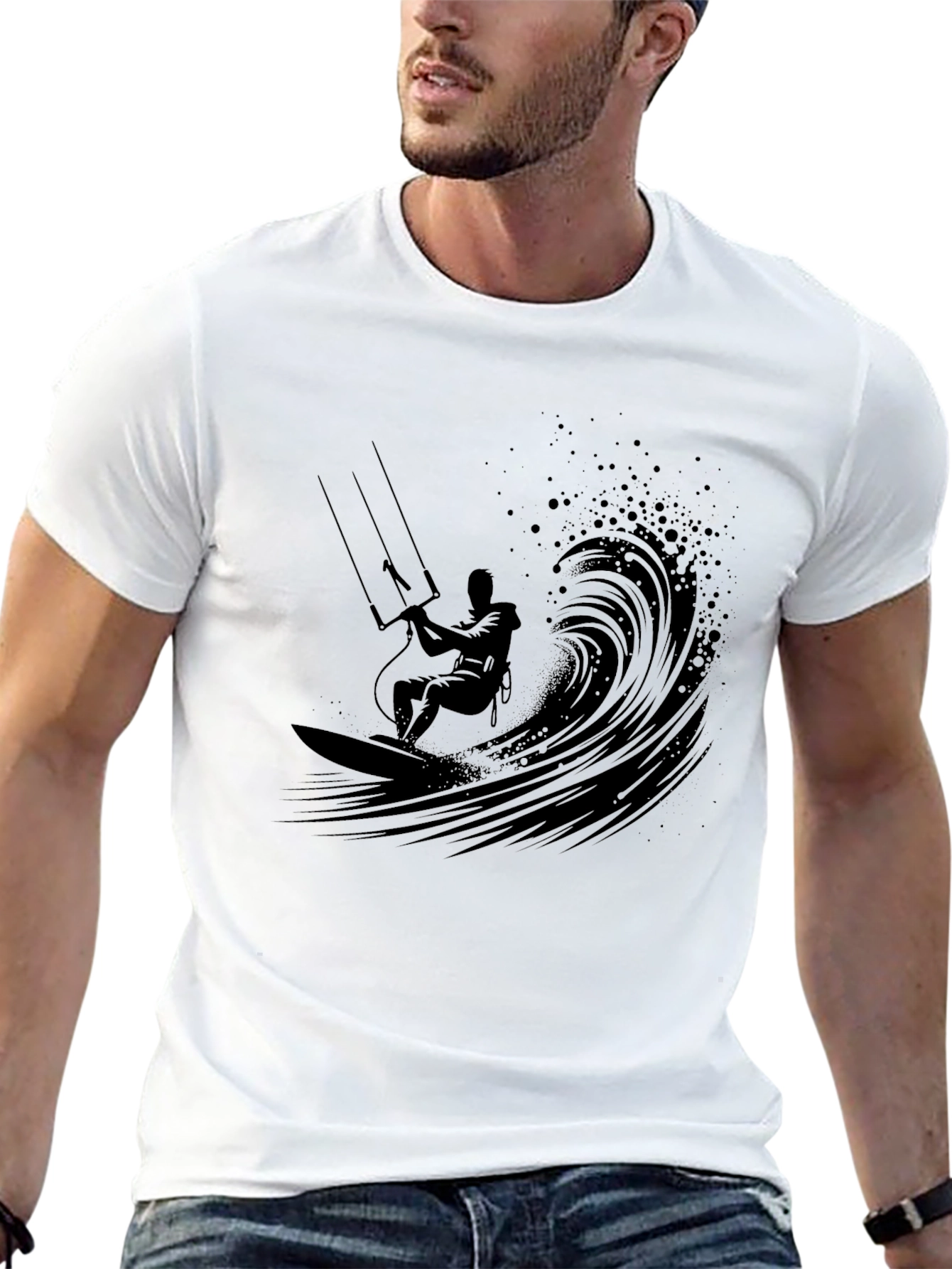 Black Kitesurfer Graphic Tee - Ride the Wave view 13
