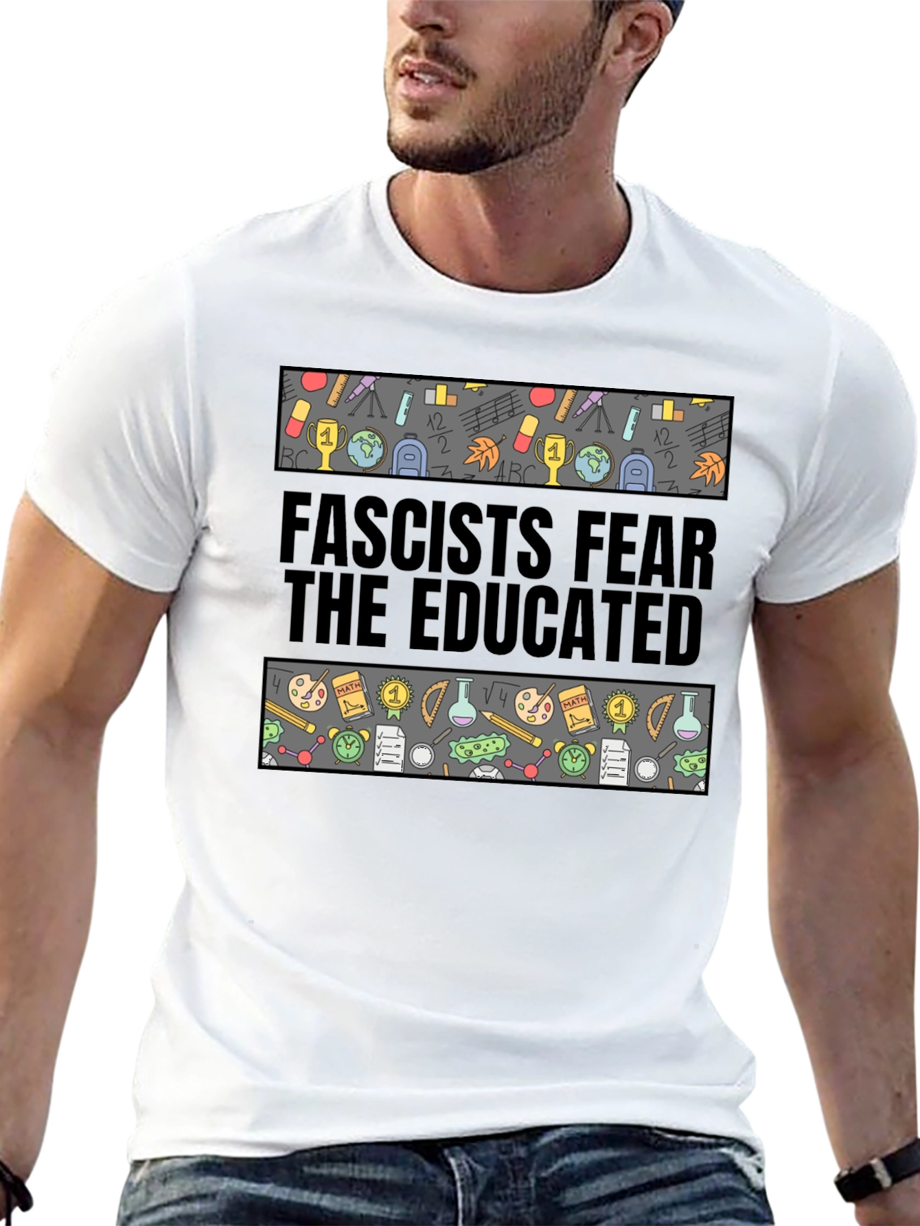 Fascists Fear the Educated Graphic Tee - 13