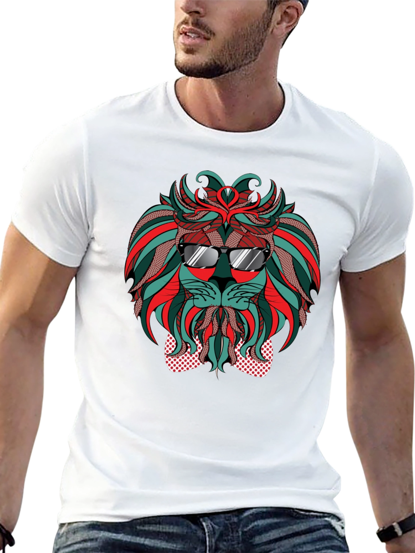 Black Cool Lion Graphic Tee - Stylish Black T-Shirt view 13