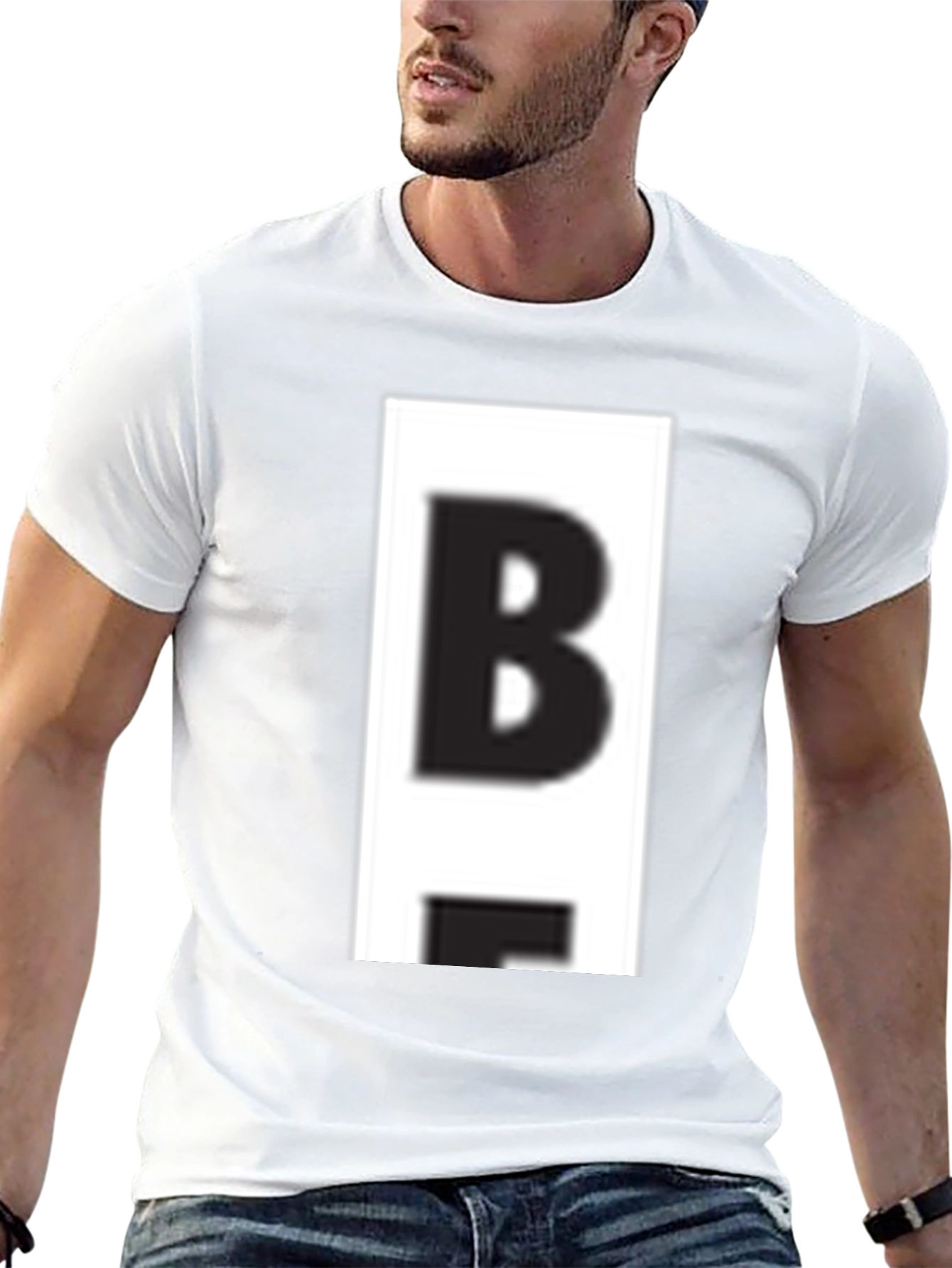 Black Bold 'B' Graphic Tee - Casual Black T-Shirt view 13