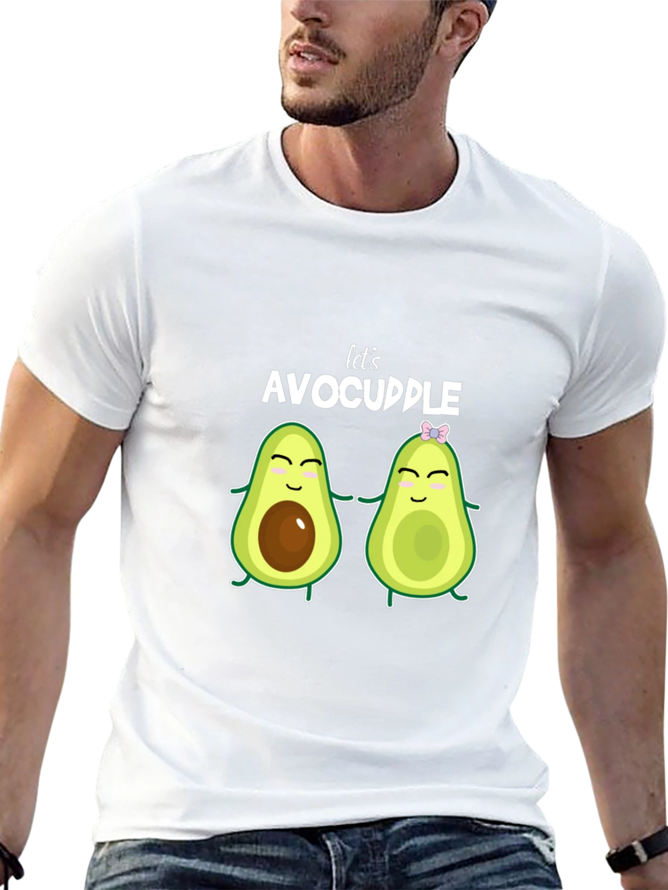Black Let's Avocuddle Black T-Shirt view 13