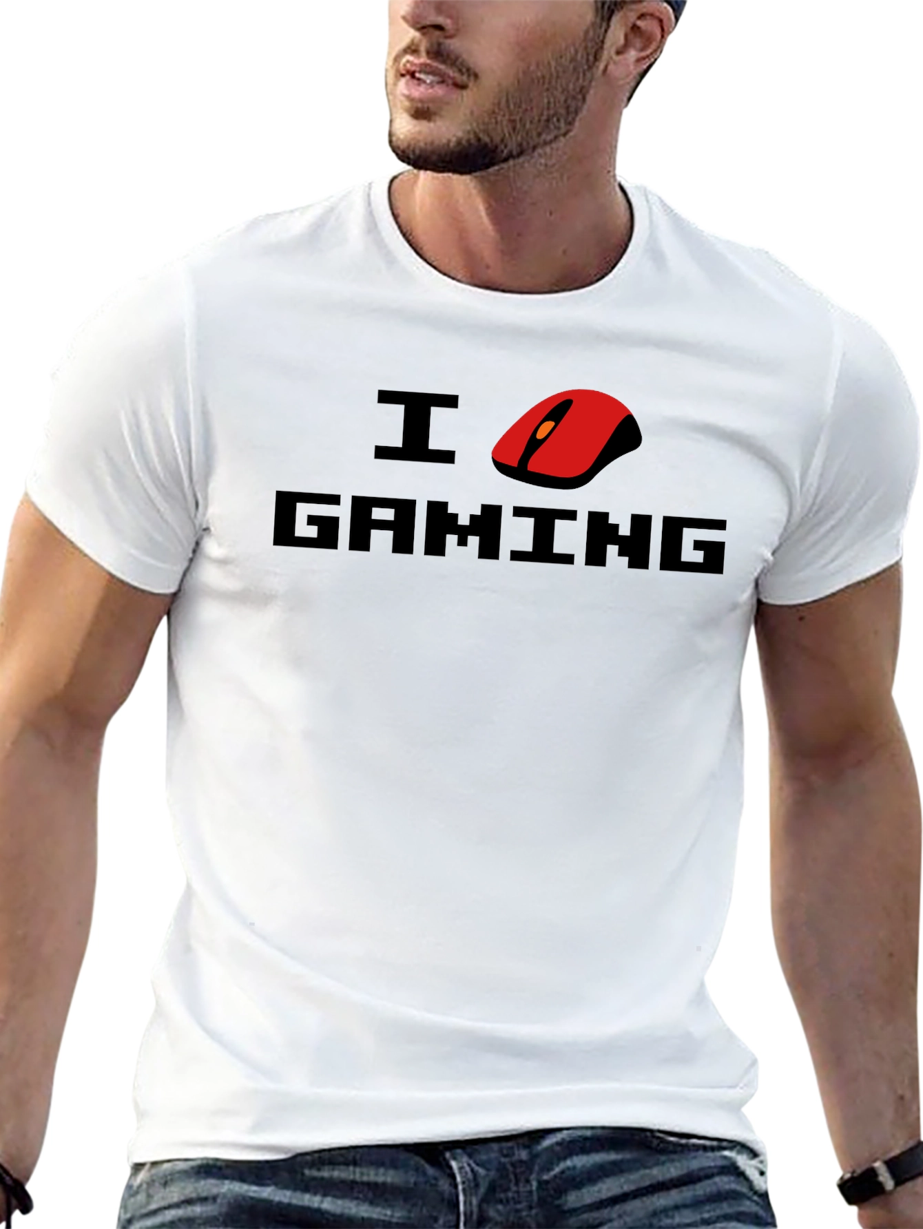 Black I Mouse Gaming Graphic Black T-Shirt view 13