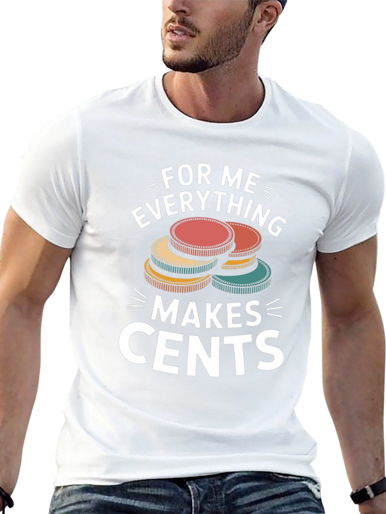 Black Funny "Makes Cents" Graphic Tee view 13