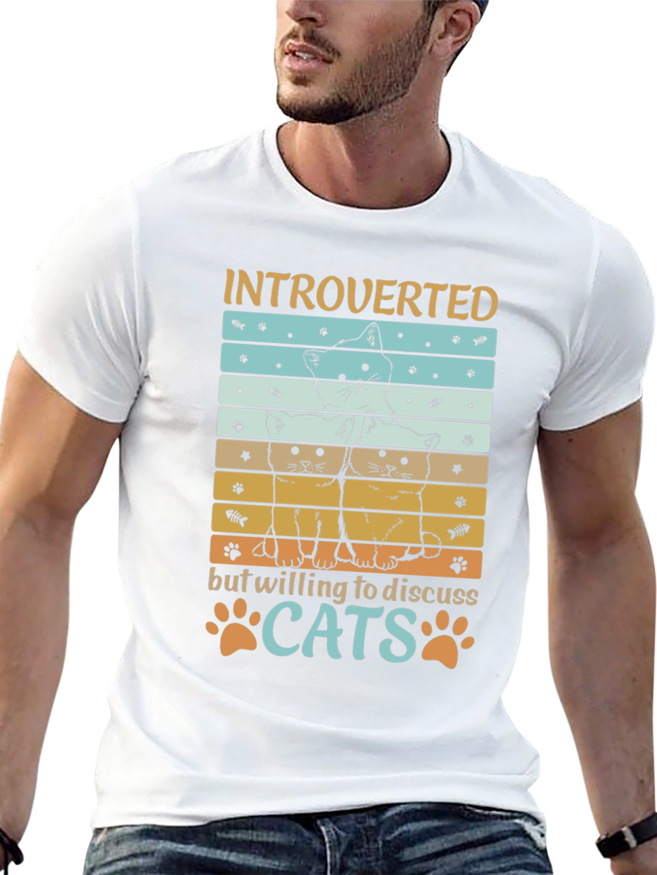 Black Introverted Cats Graphic Tee - Soft Cotton Blend view 13