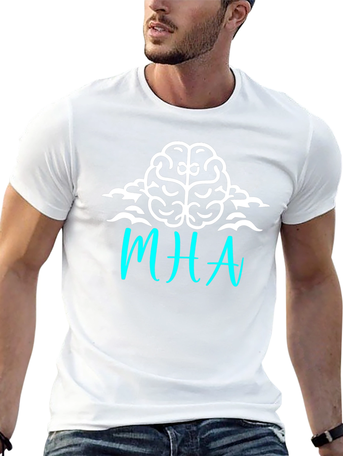 Black MHA Brain Graphic Tee - Soft Cotton Blend view 13