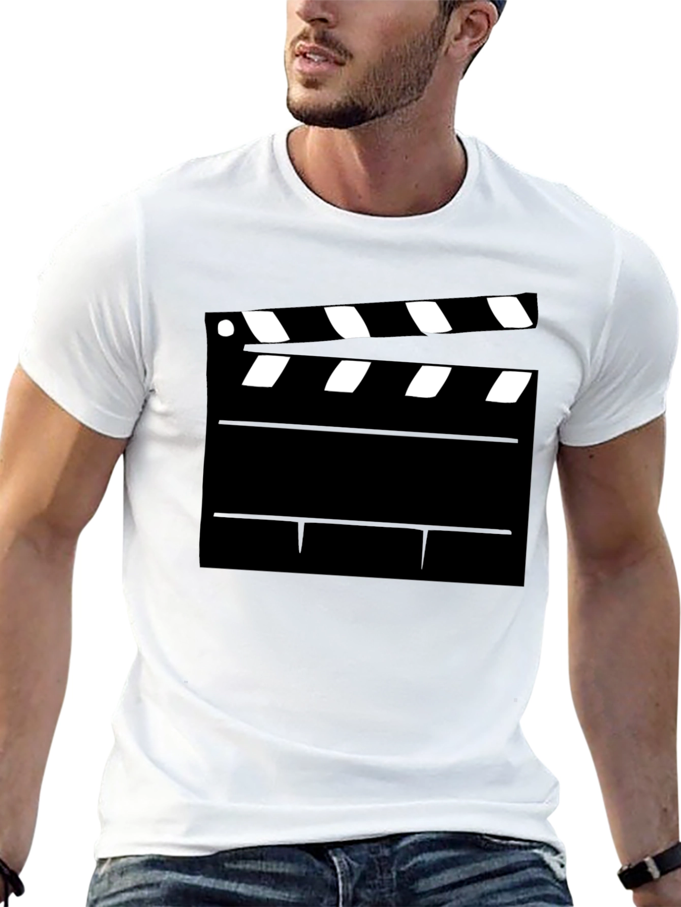 Black Movie Clapperboard Graphic T-Shirt - Film Lover Tee view 13