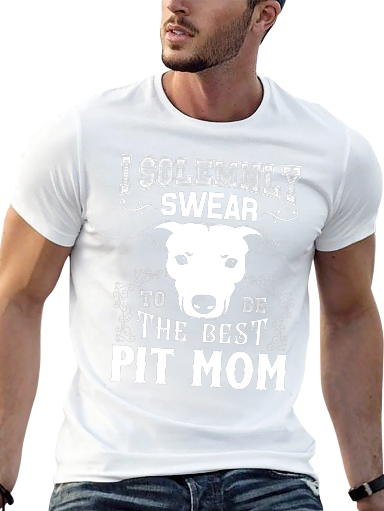 Black I Solemnly Swear Pit Mom T-Shirt view 13