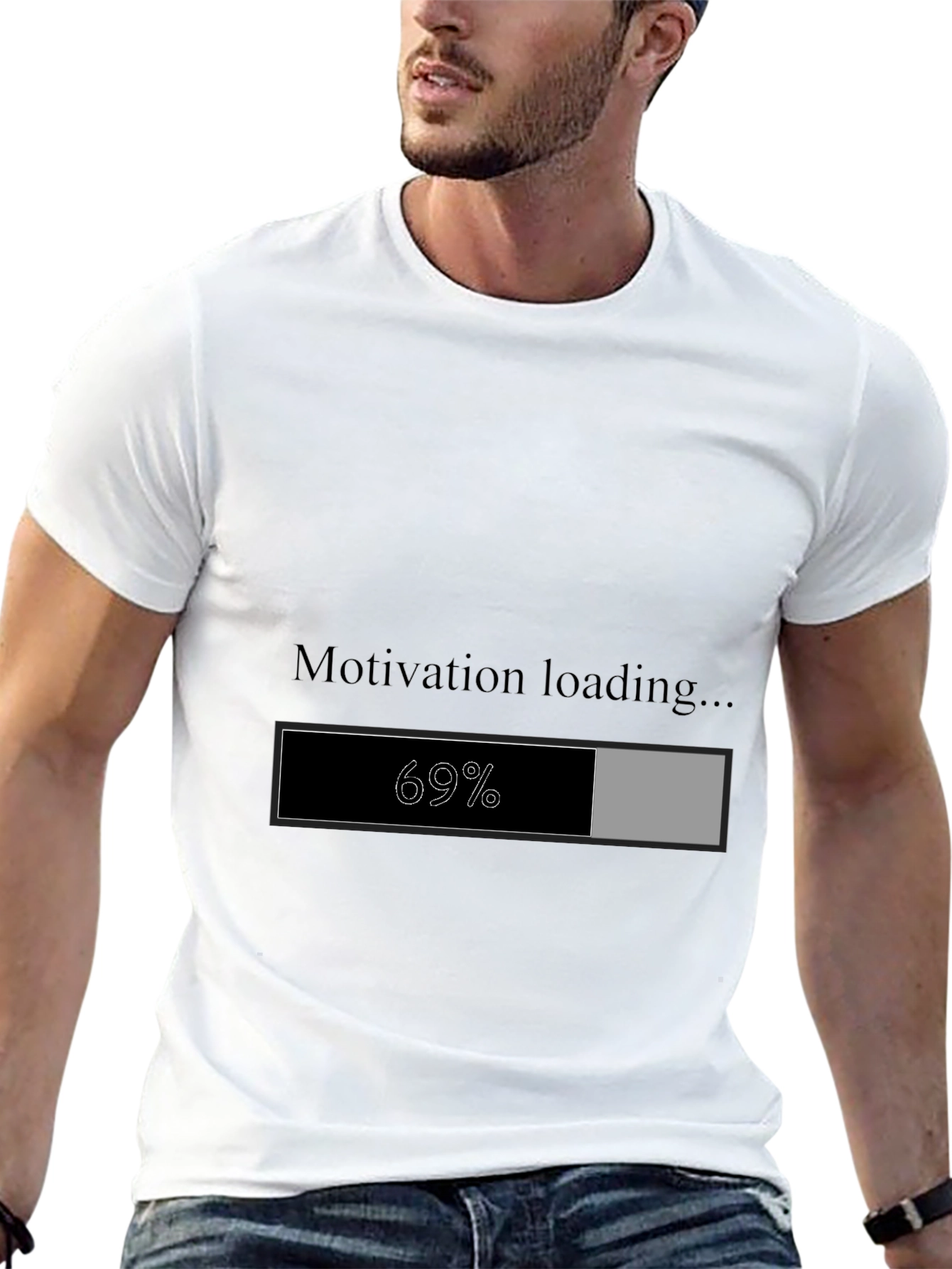Black Motivation Loading T-Shirt view 13
