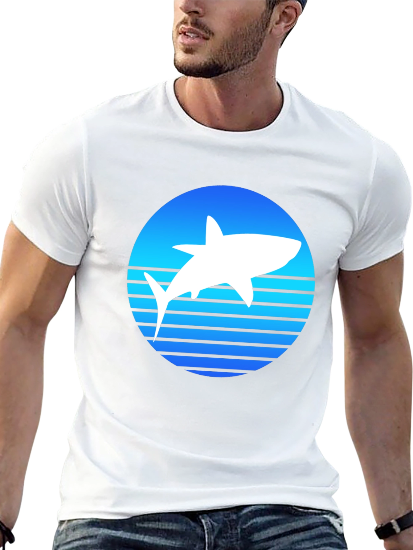 Black Shark Silhouette Graphic Tee view 13