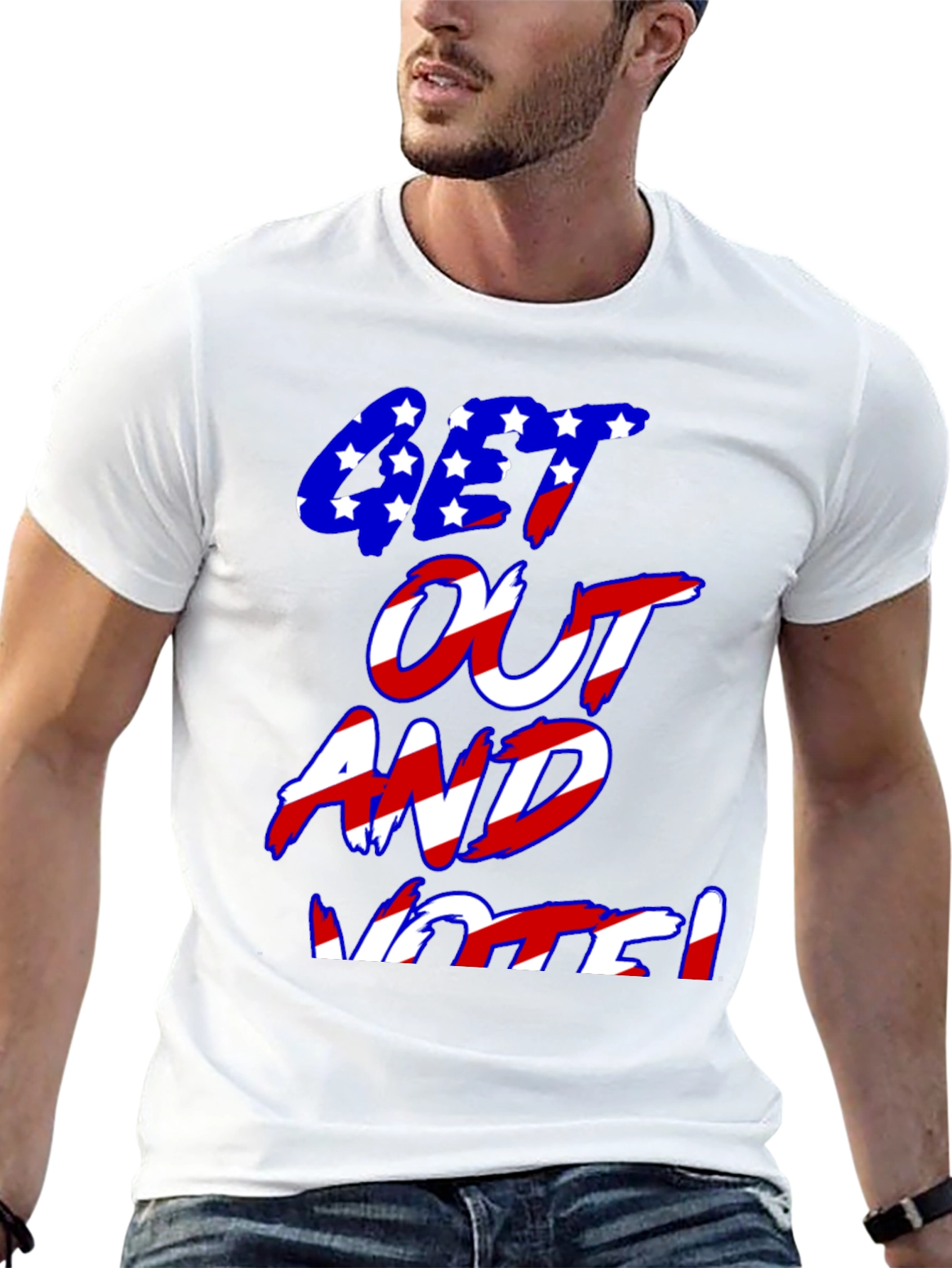 Black Get Out and Vote Graphic T-Shirt view 13