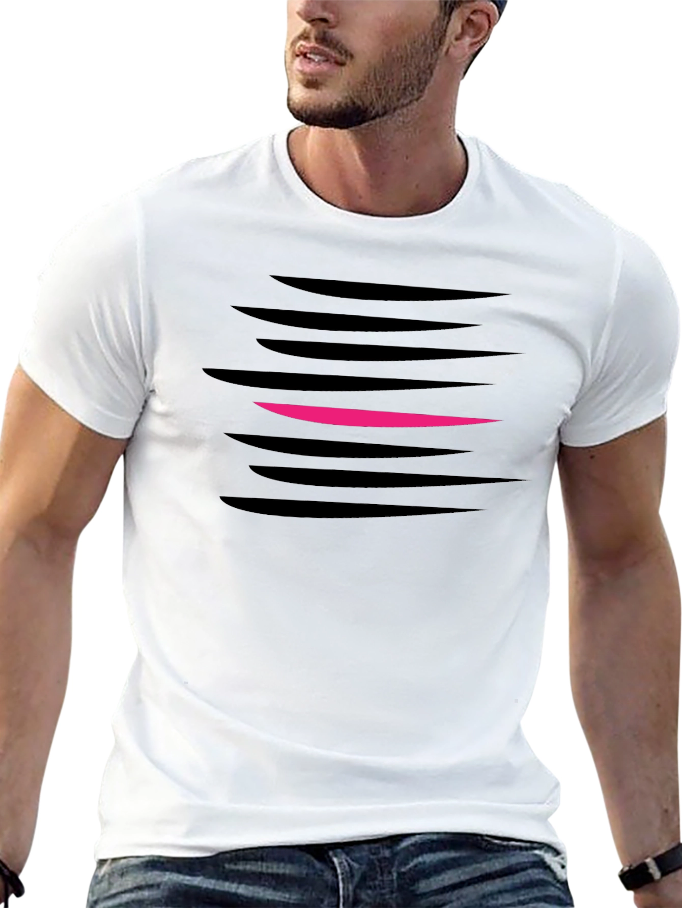 Black Abstract Graphic T-Shirt - Modern Men's Tee view 13