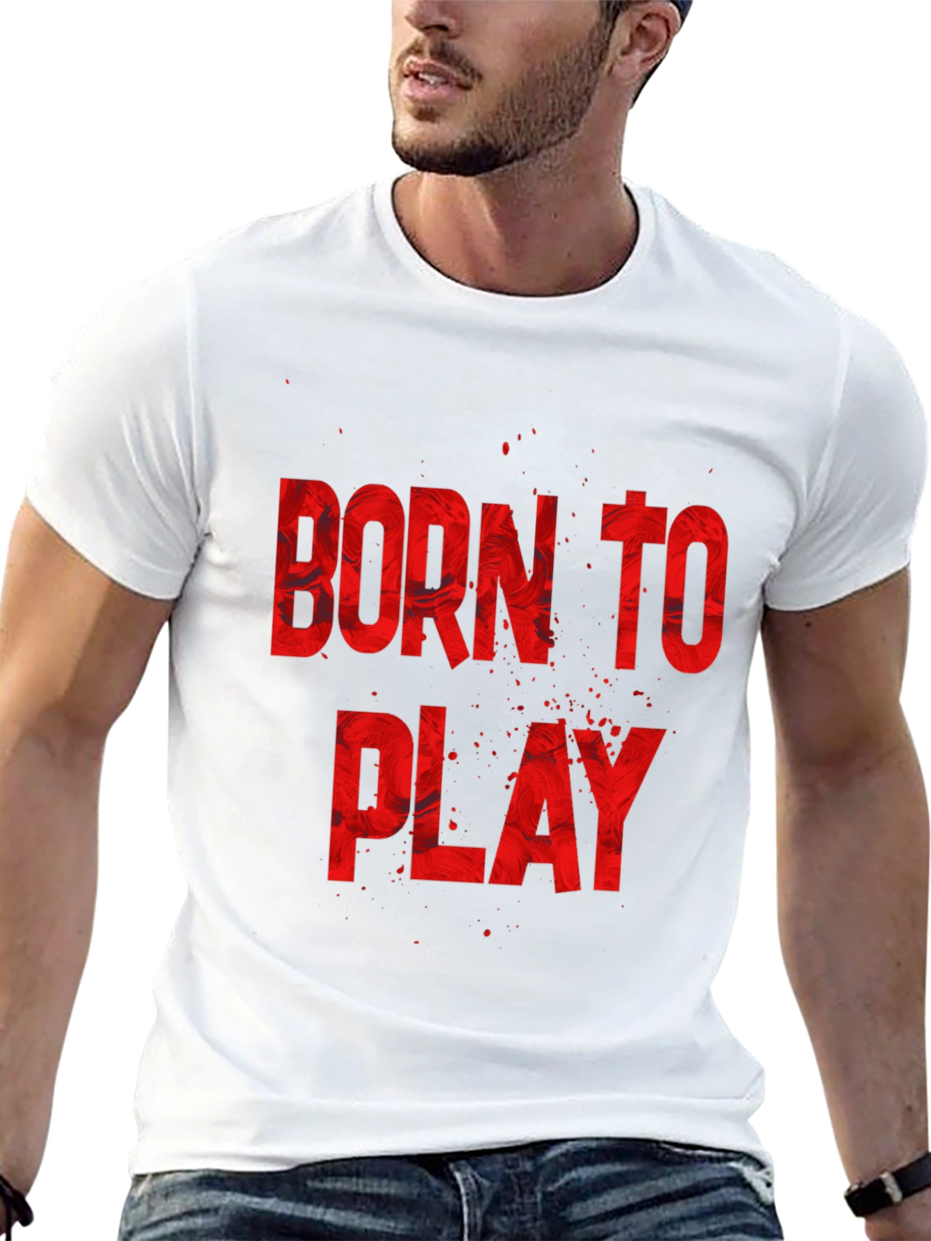 Black Born to Play Graphic Tee view 13