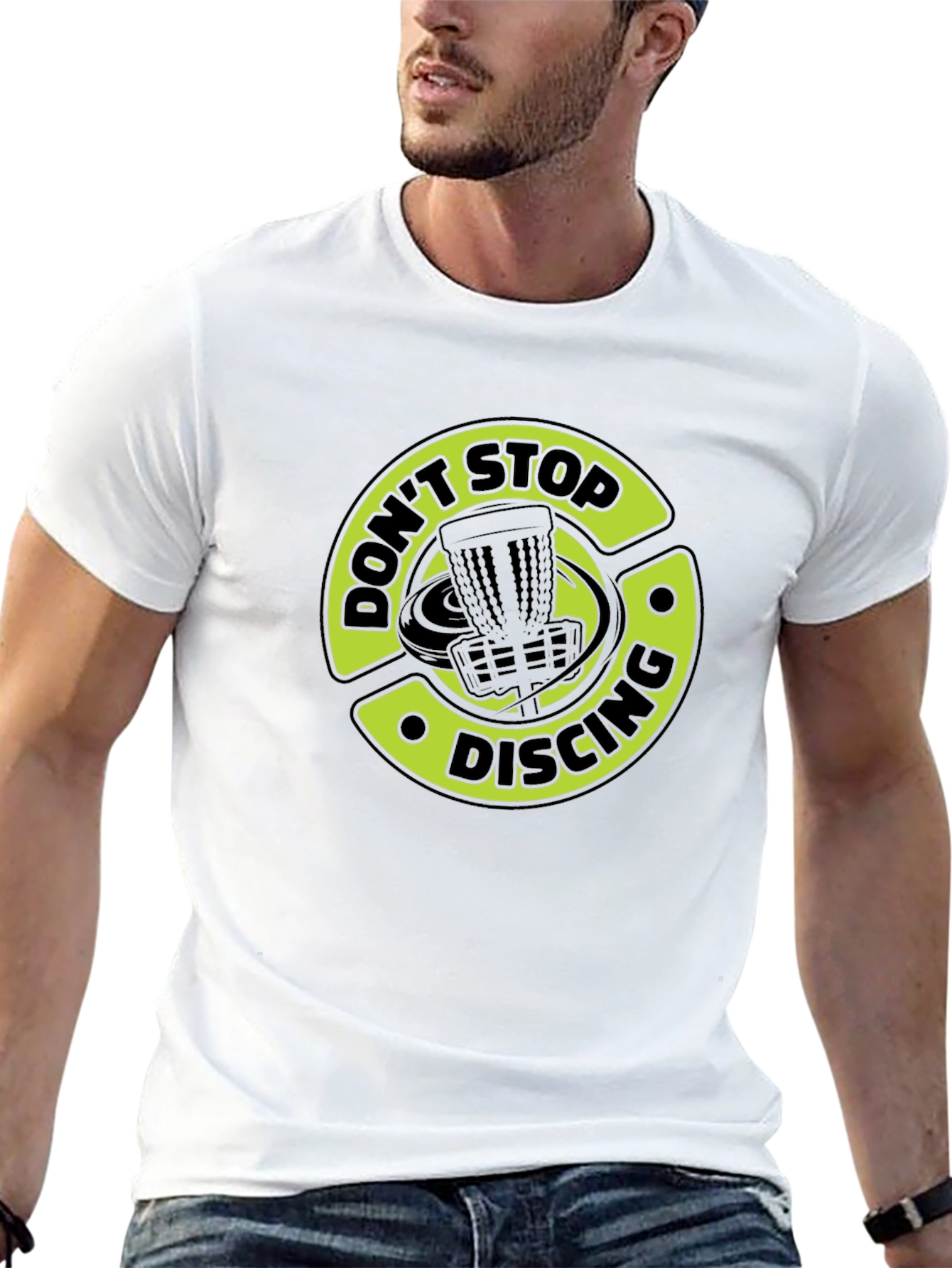 Black Don't Stop Discing T-Shirt, Disc Golf Apparel view 13