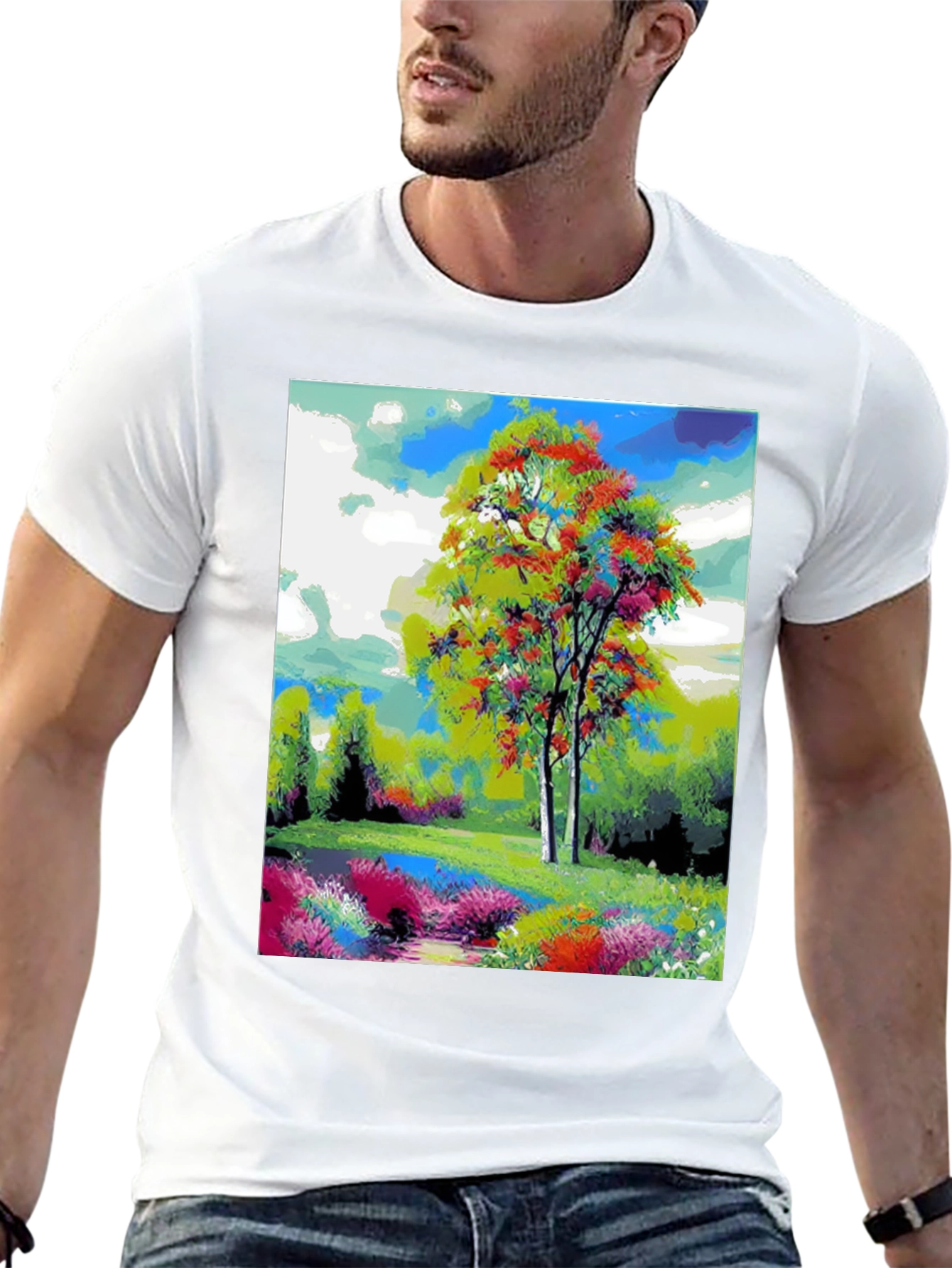 Black Nature Art T-Shirt view 13