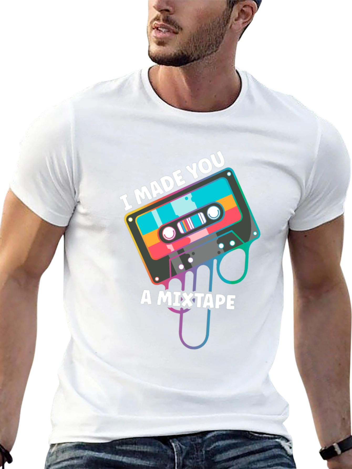 Black I Made You a Mixtape Graphic T-Shirt view 13