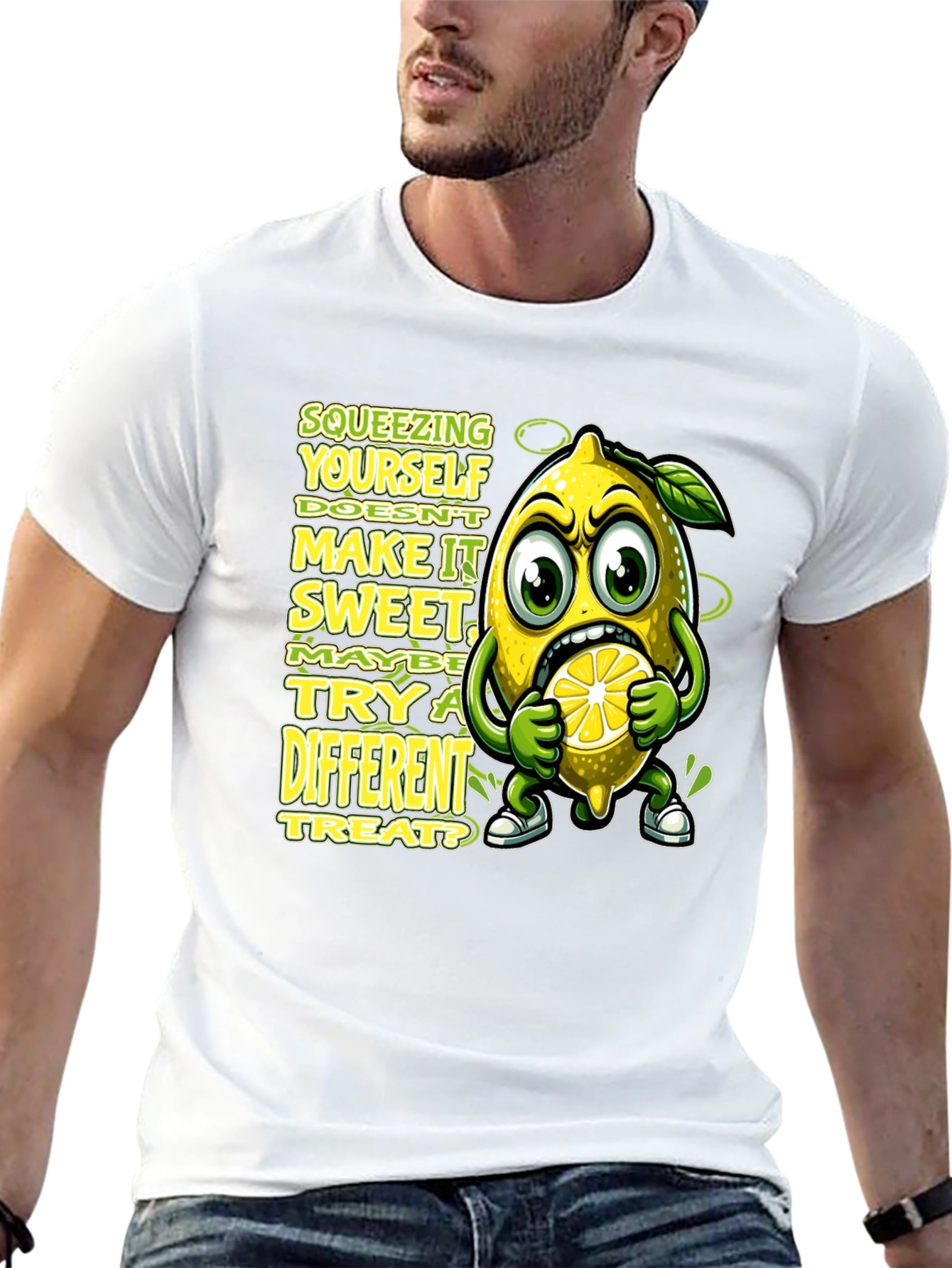 Black Lemon Graphic Tee: Squeezing Yourself Doesn't Make It Sweet view 13