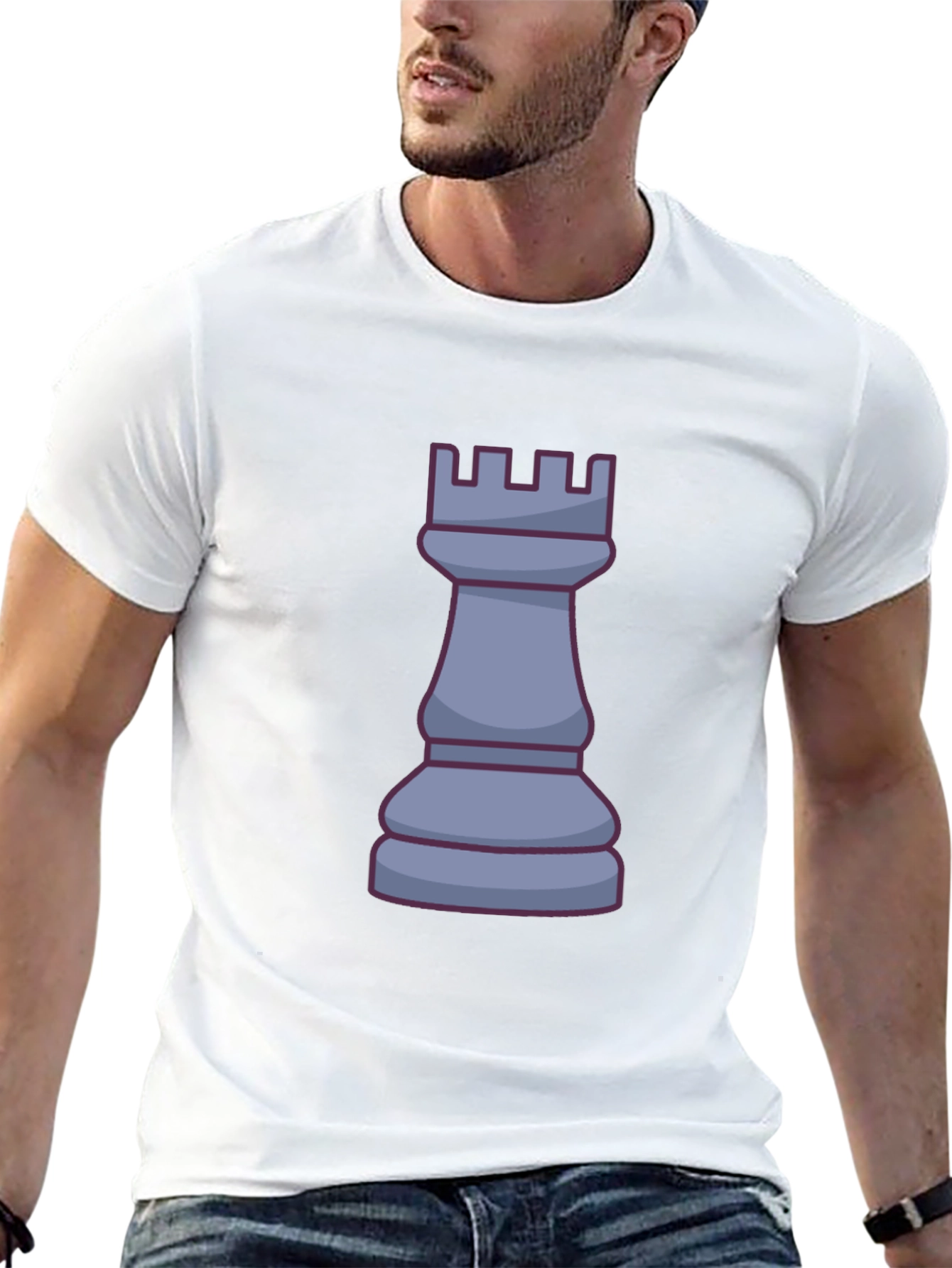 Black Chess Rook Graphic T-Shirt - Strategy & Style view 13