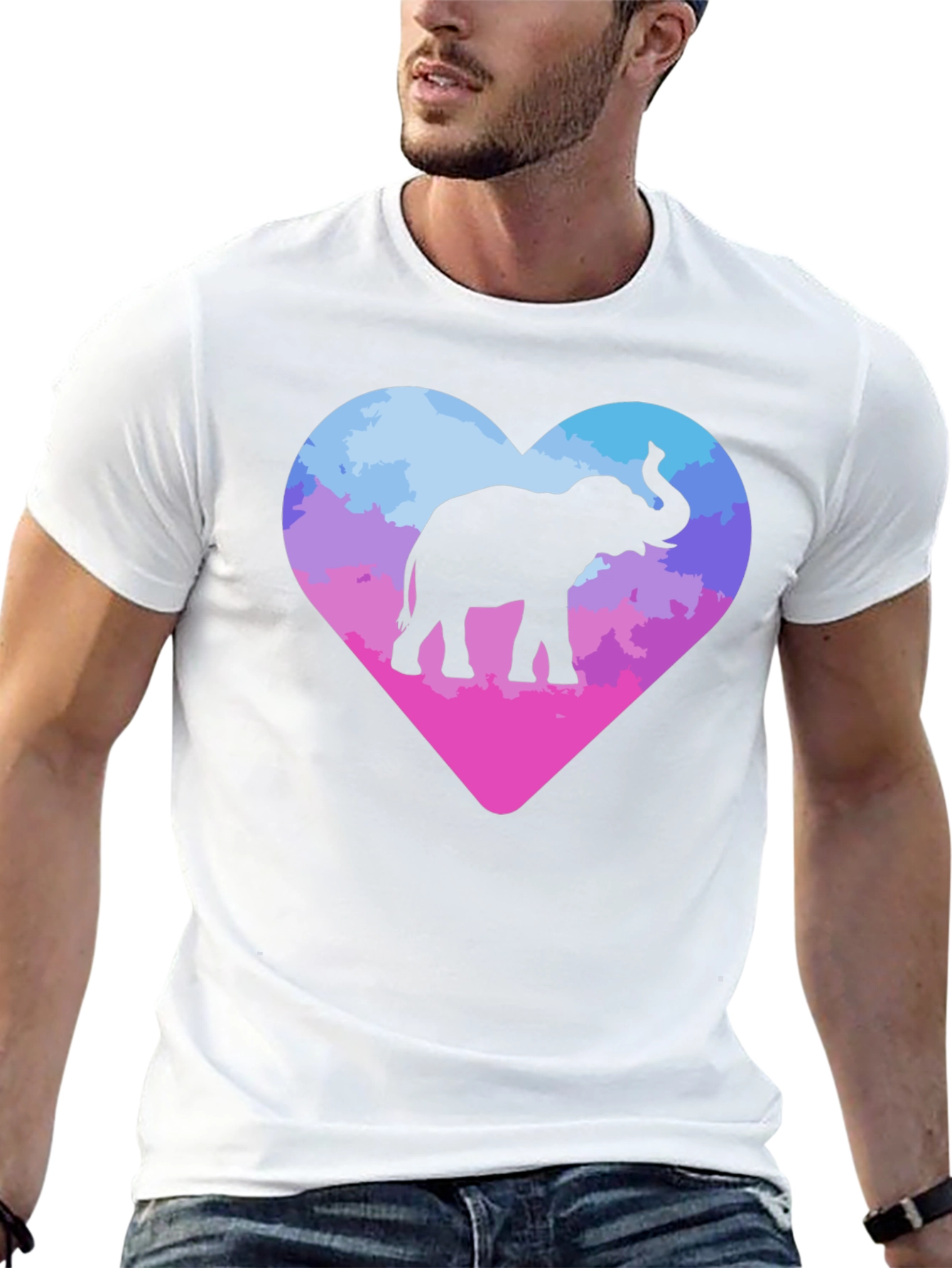 Black Elephant Heart Graphic Tee - Trendy Animal Lover Shirt view 13