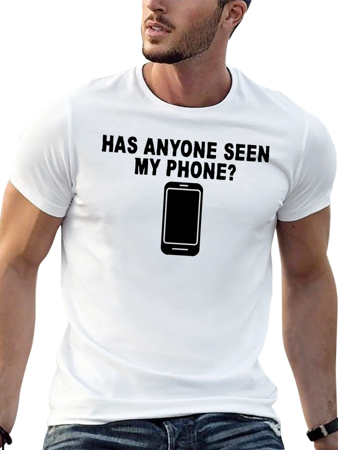 Black Lost Phone T-Shirt - Funny Graphic Tee view 13