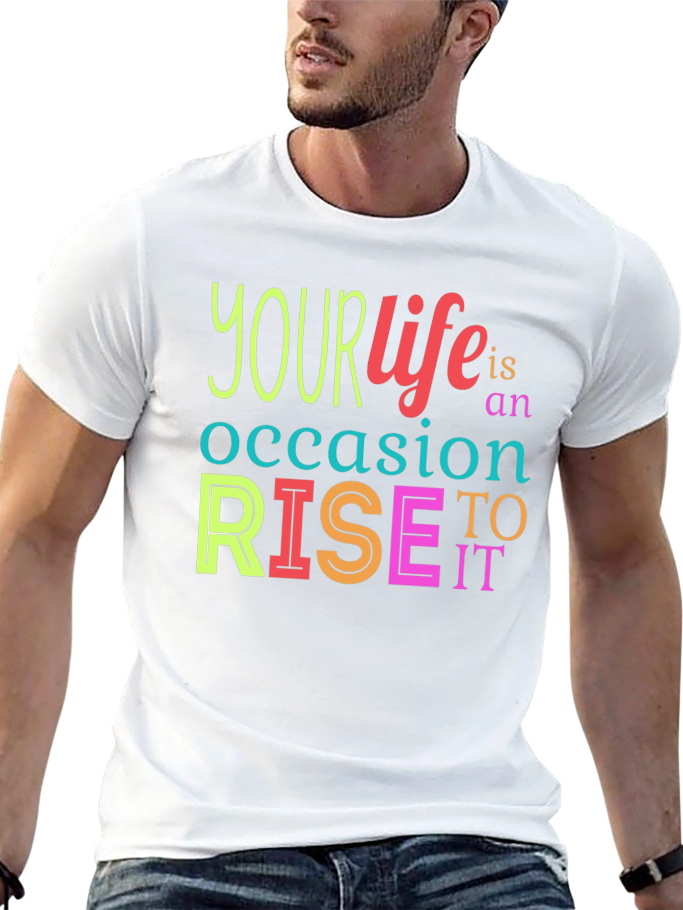 Your Life is an Occasion to Rise to It Black T-Shirt - 13