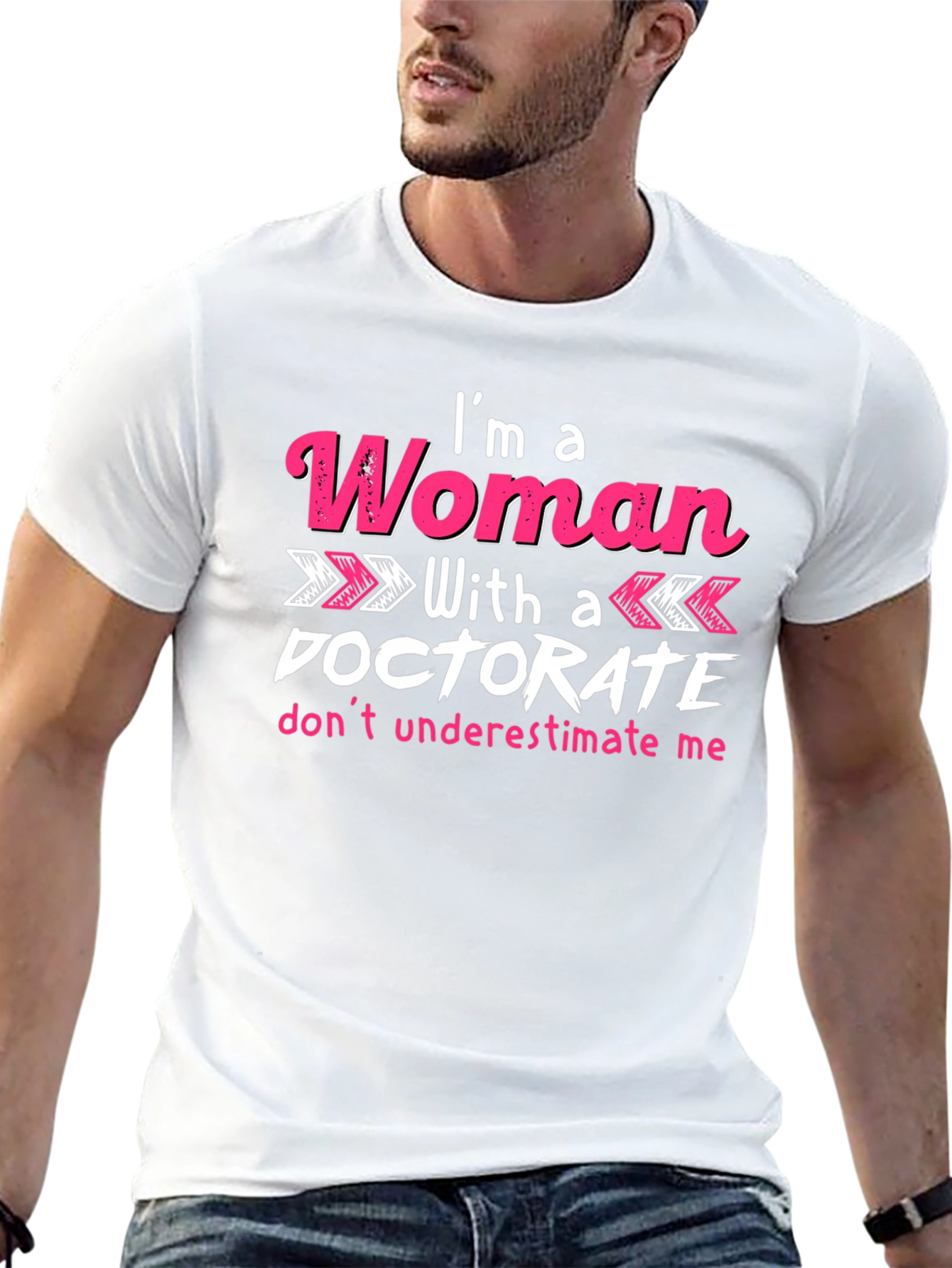 Black I'm a Woman With a Doctorate T-Shirt view 13