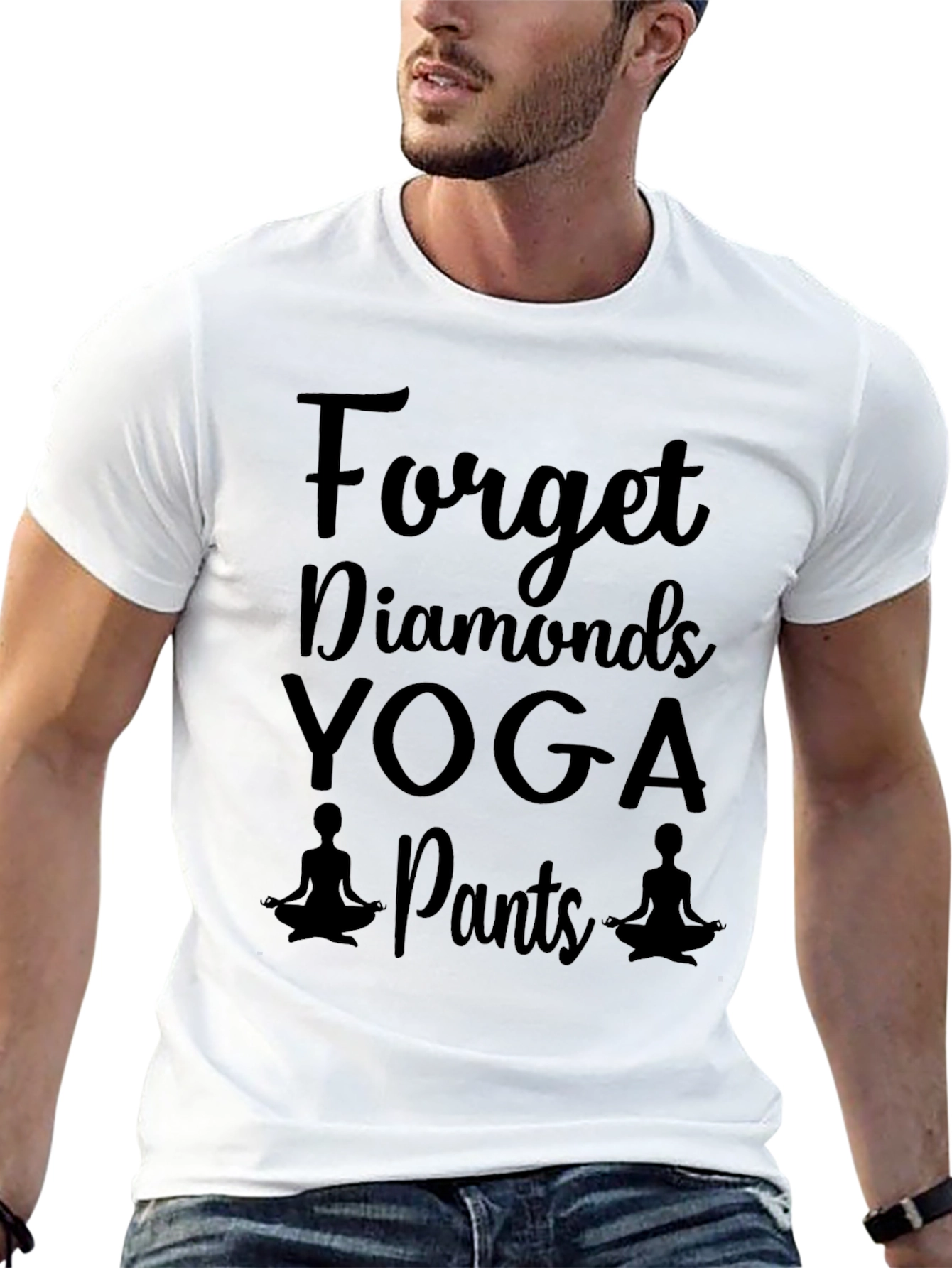 Black Forget Diamonds Yoga Pants Graphic T-Shirt view 13
