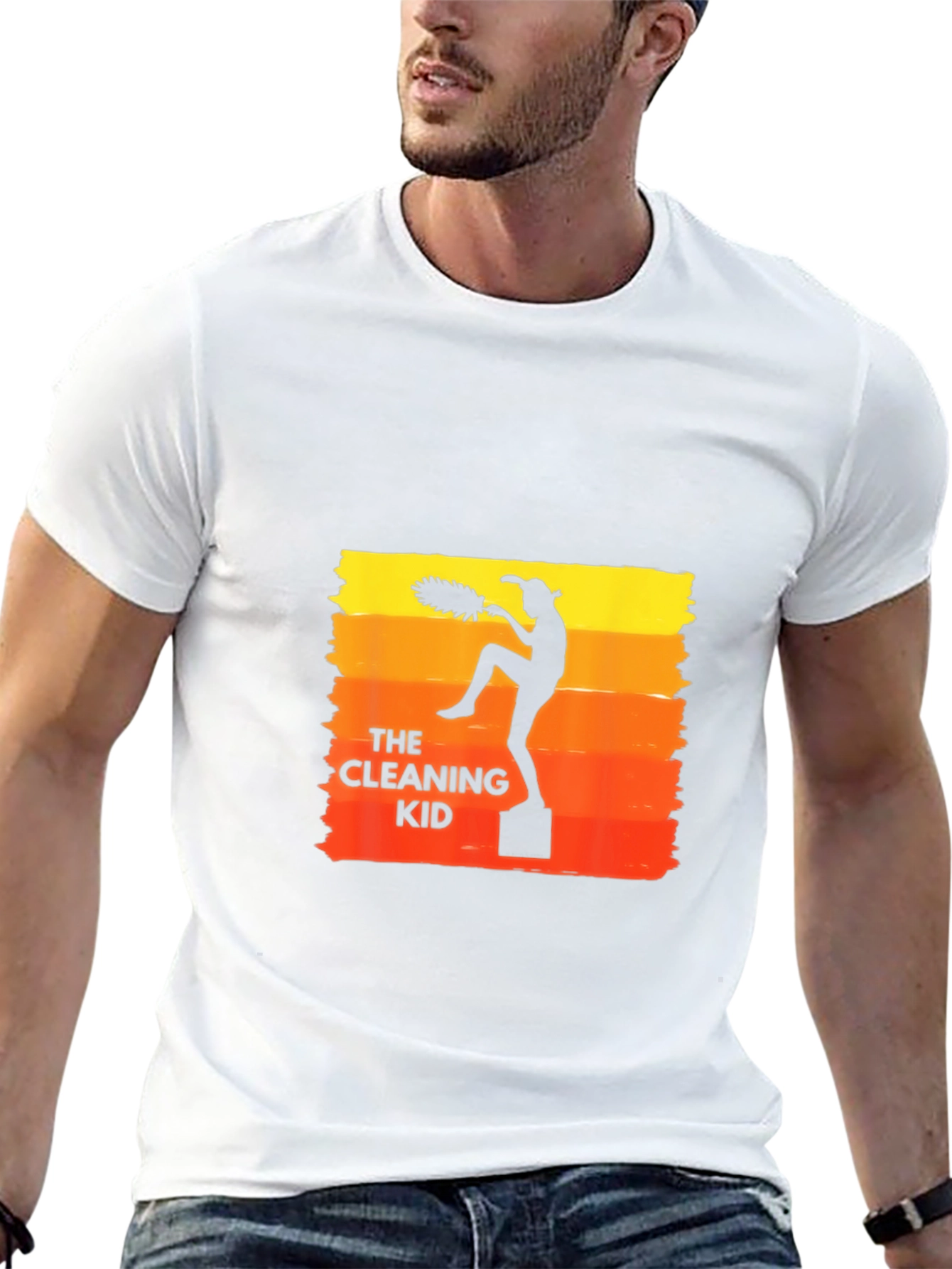 Black The Cleaning Kid Retro T-Shirt view 13