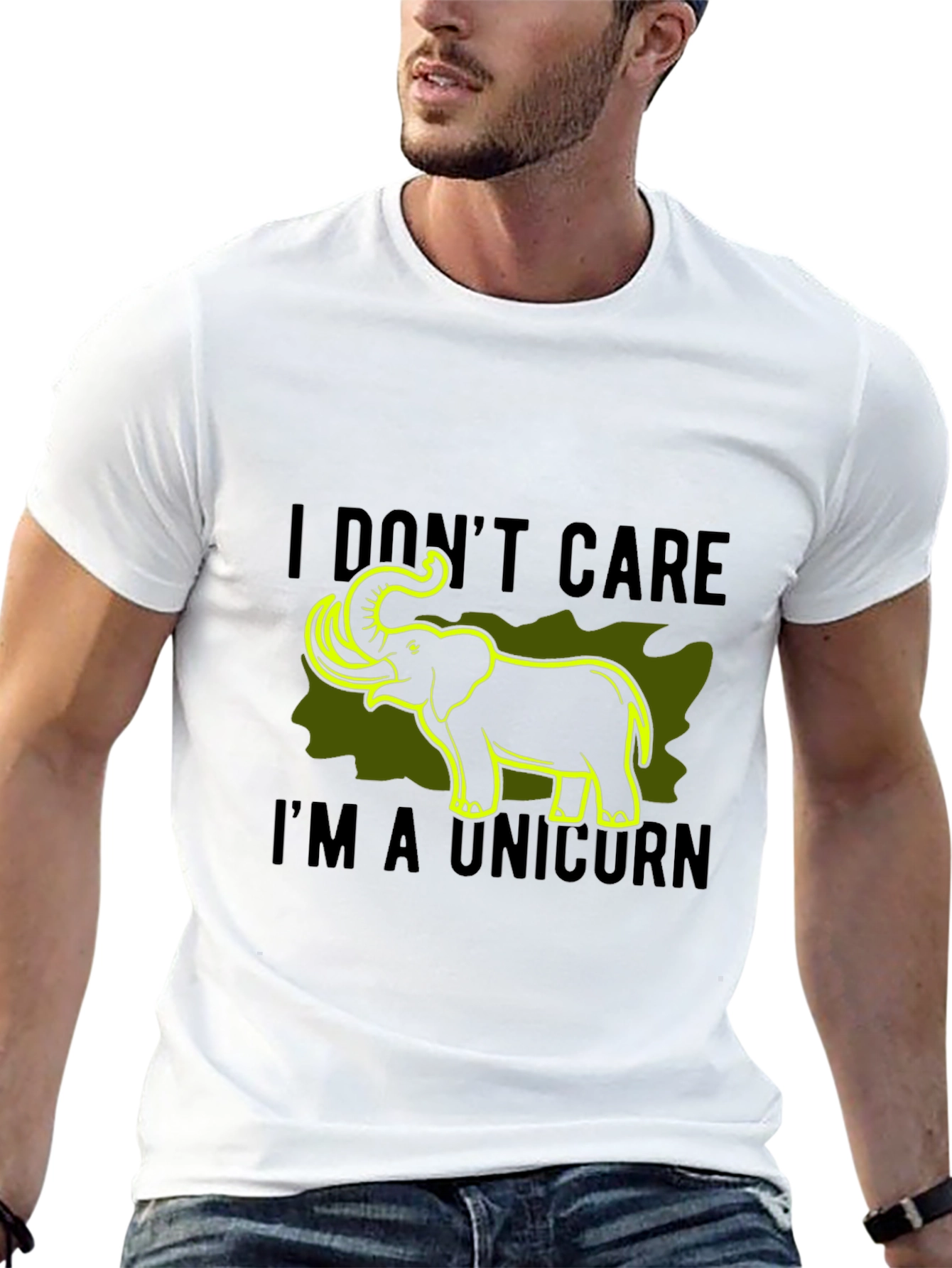 Black Funny I Don't Care I'm A Unicorn Elephant Graphic Tee view 13